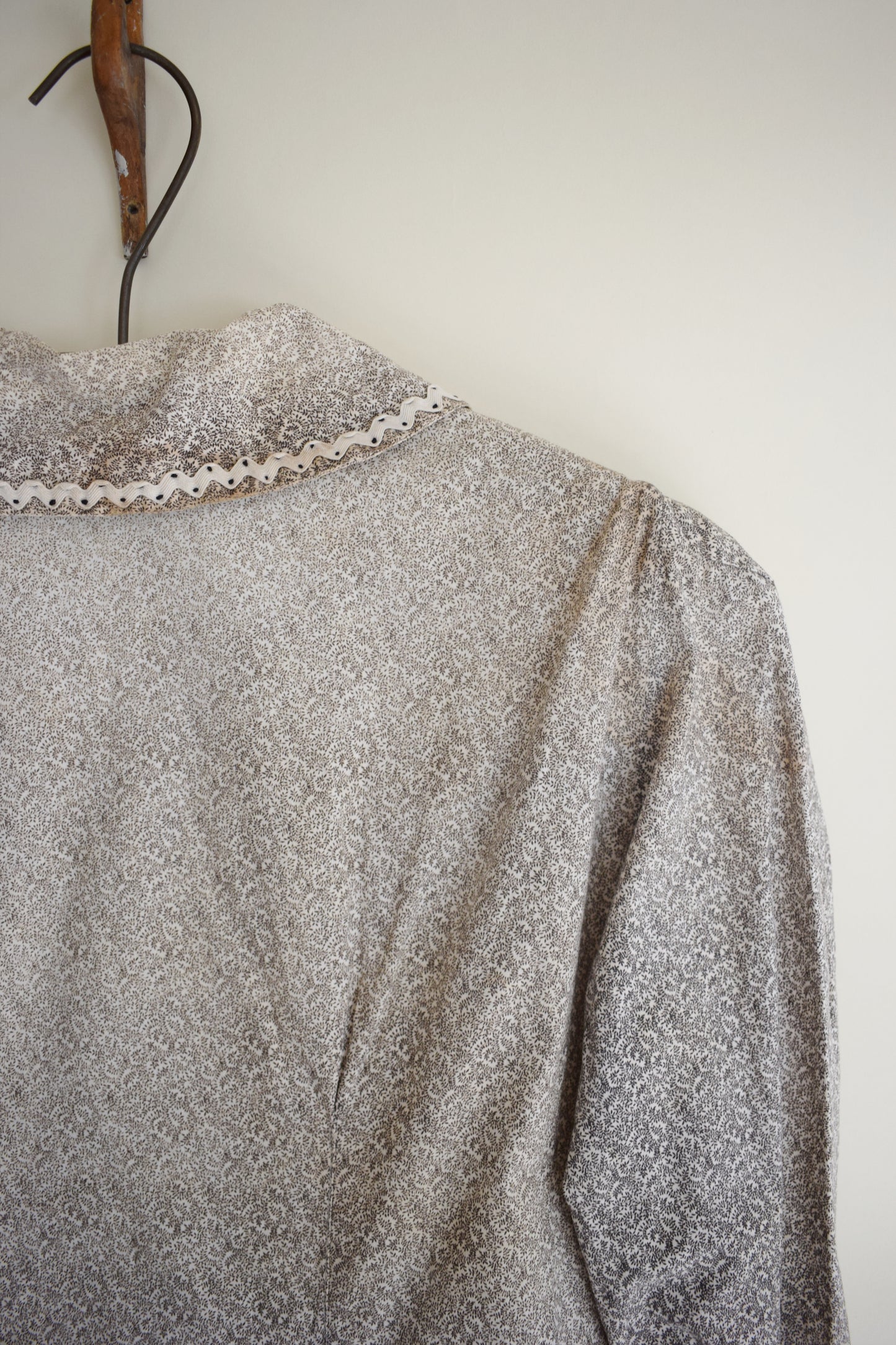 1930s Calico Prairie Blouse | XS