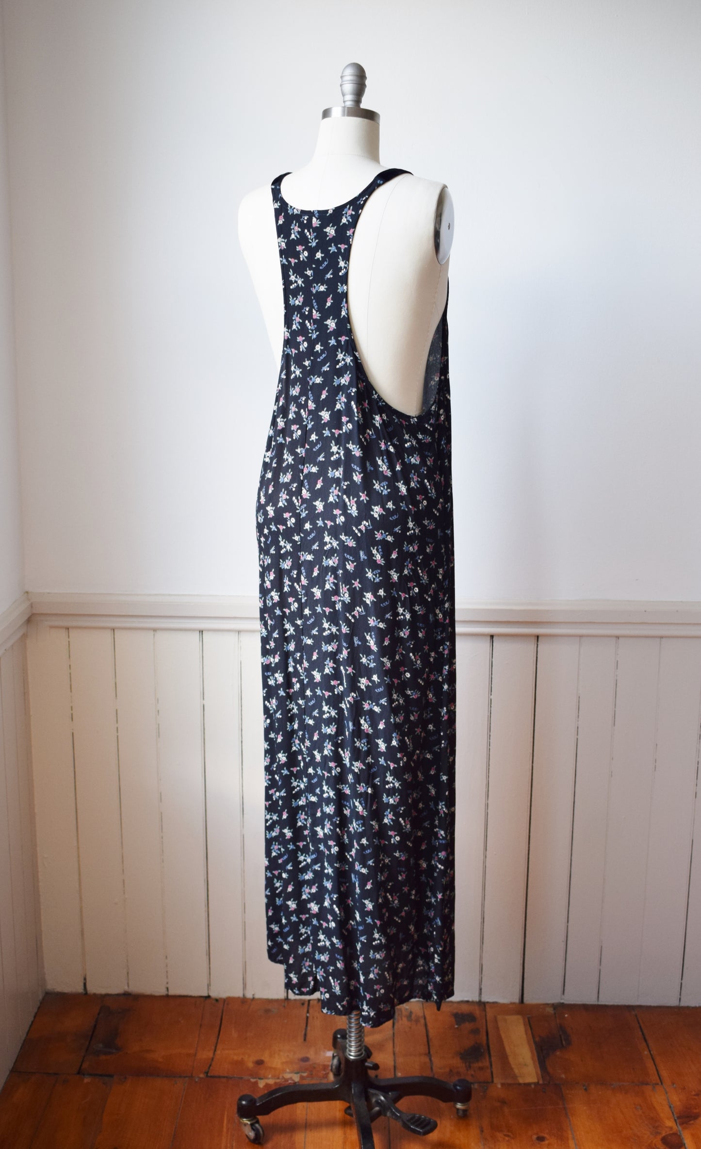 90s Racer Back Rayon Maxi Dress | S/M