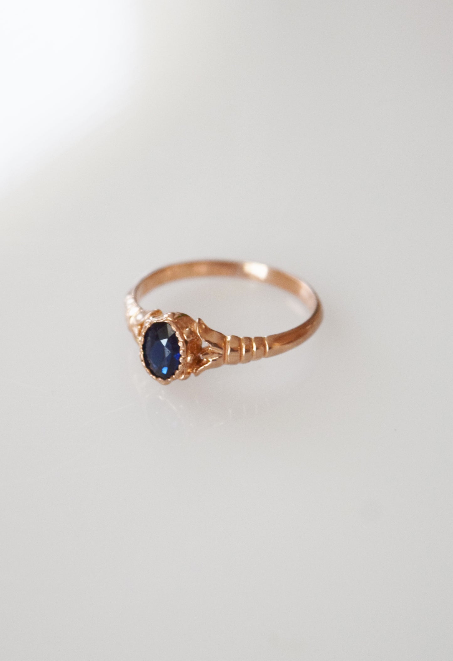 Edwardian Rose Gold and Sapphire Ring
