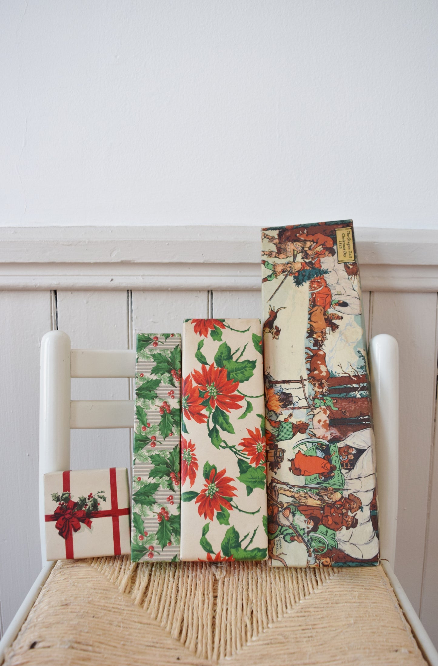 Vintage Set of Decorative Reusable Holiday Gift Boxes