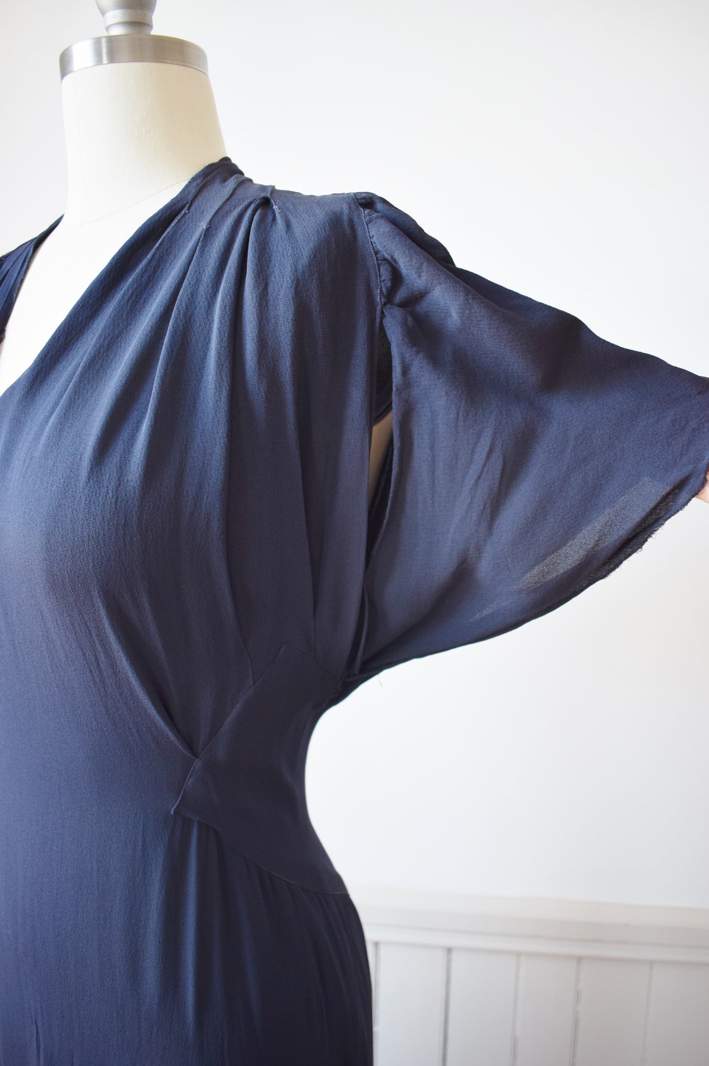 1930s Blue Rayon Gown | S-M | wounded bird