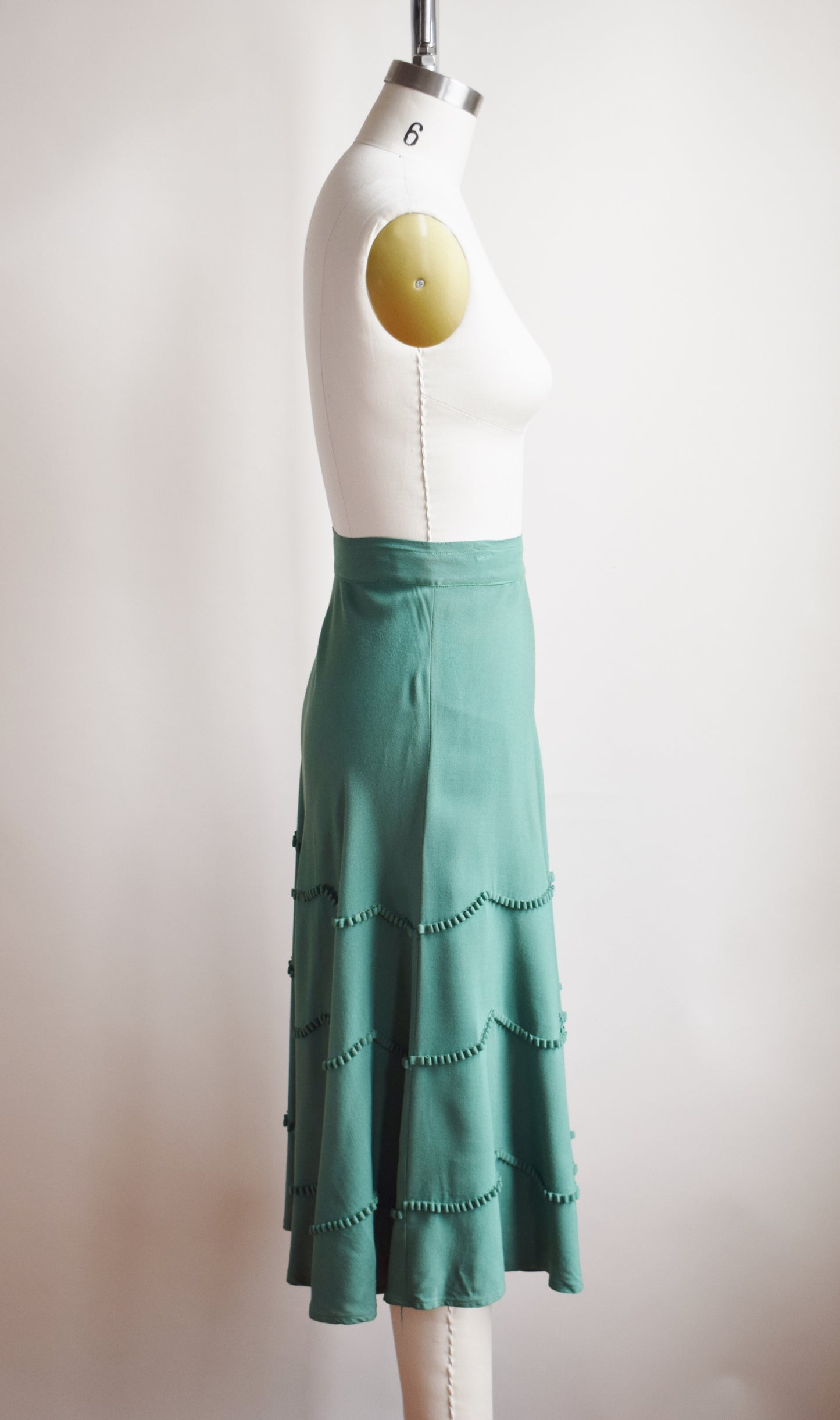 1940s Moss Green Skirt | XS/S