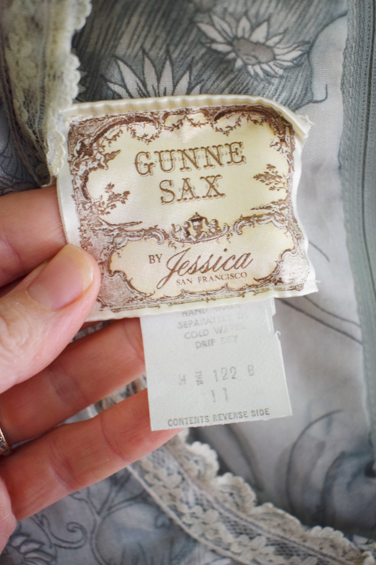 1970s Gunne Sax Fairy Print Gown | S