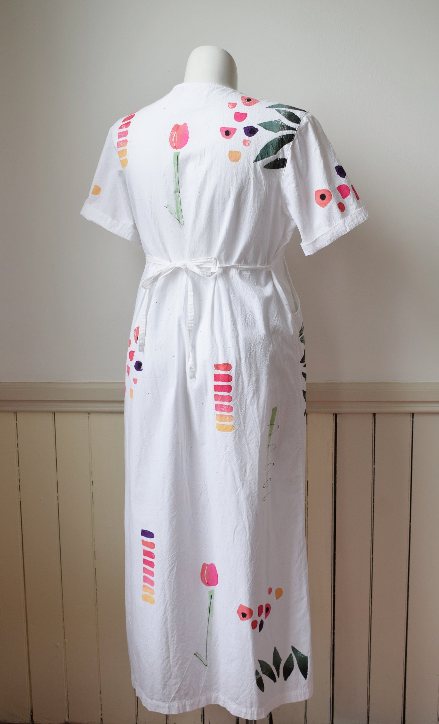 1980s Play Alegre Hand Painted Maxi Dress | L/XL
