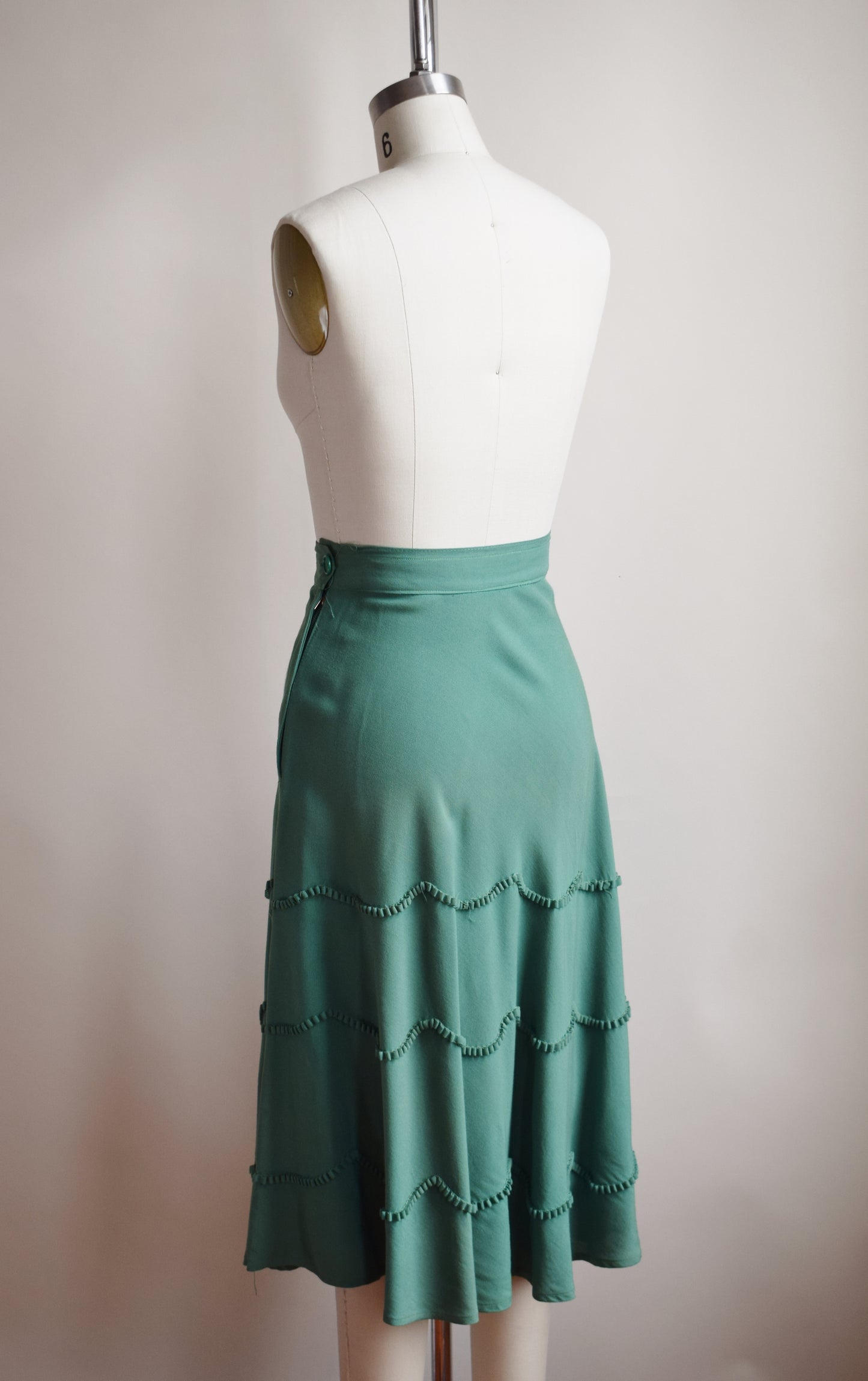 1940s Moss Green Skirt | XS/S