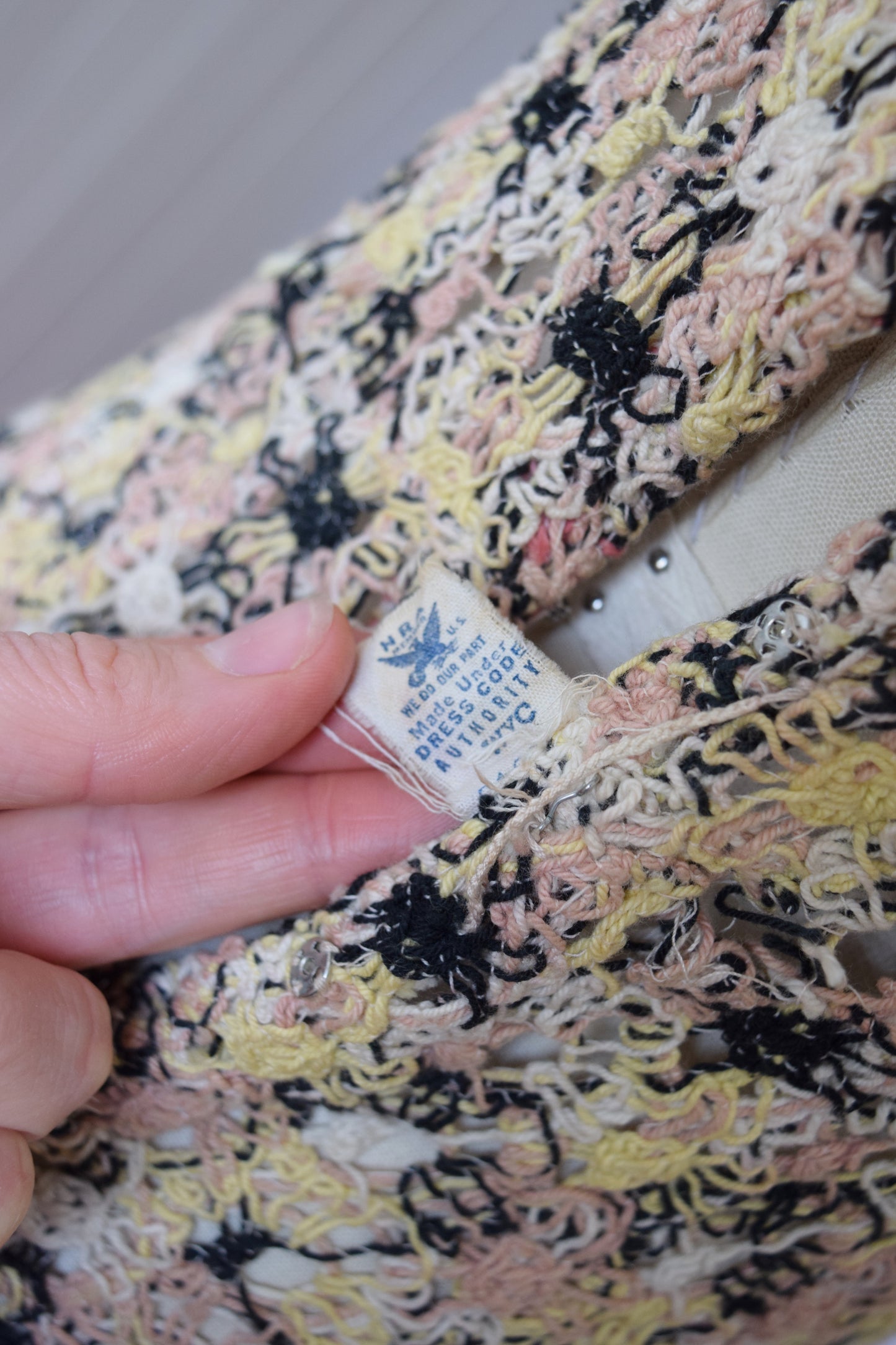 1930s Crazy Crochet Day Dress | NRA Label | XS/S