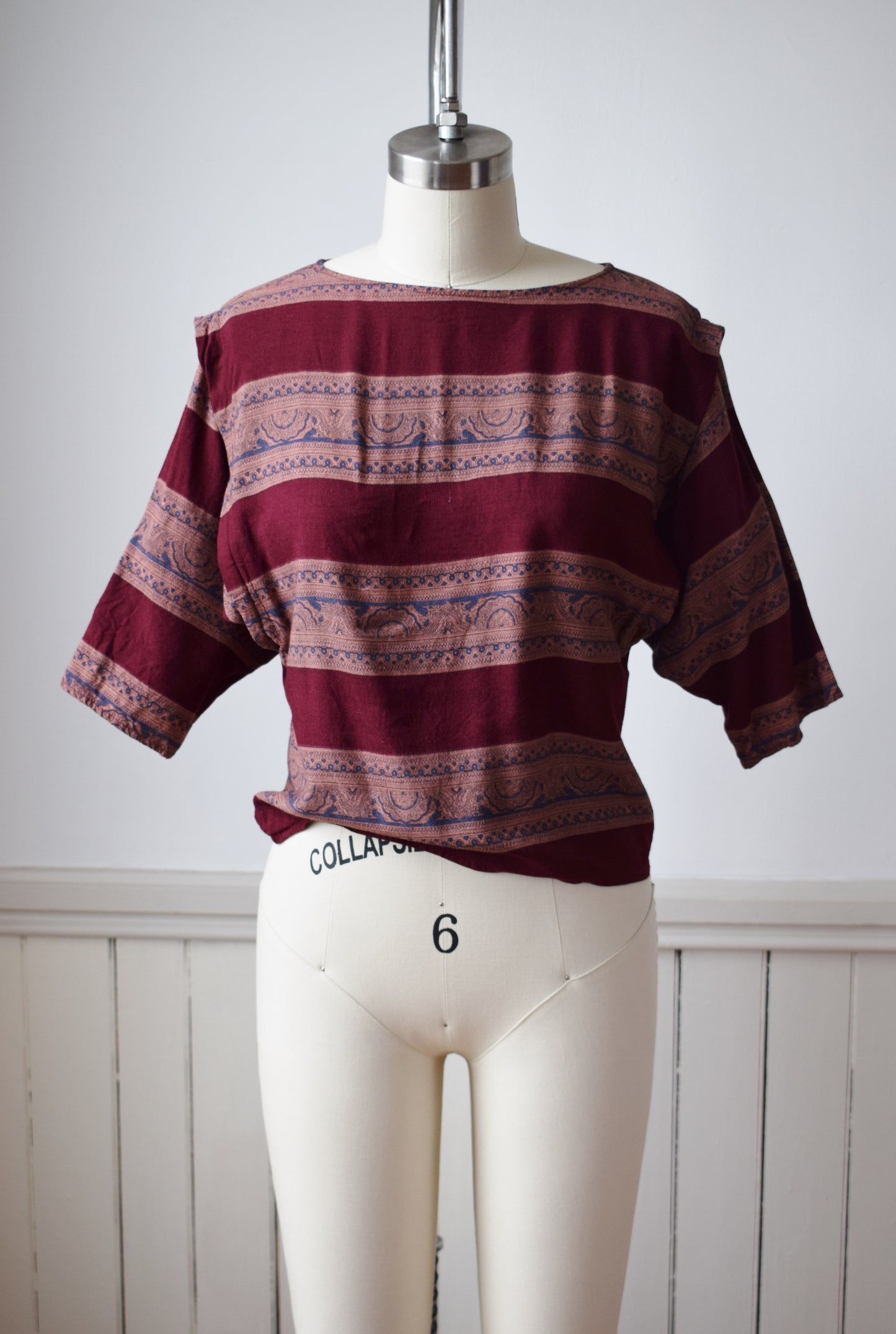 Paisley Stripe Rayon Top | S