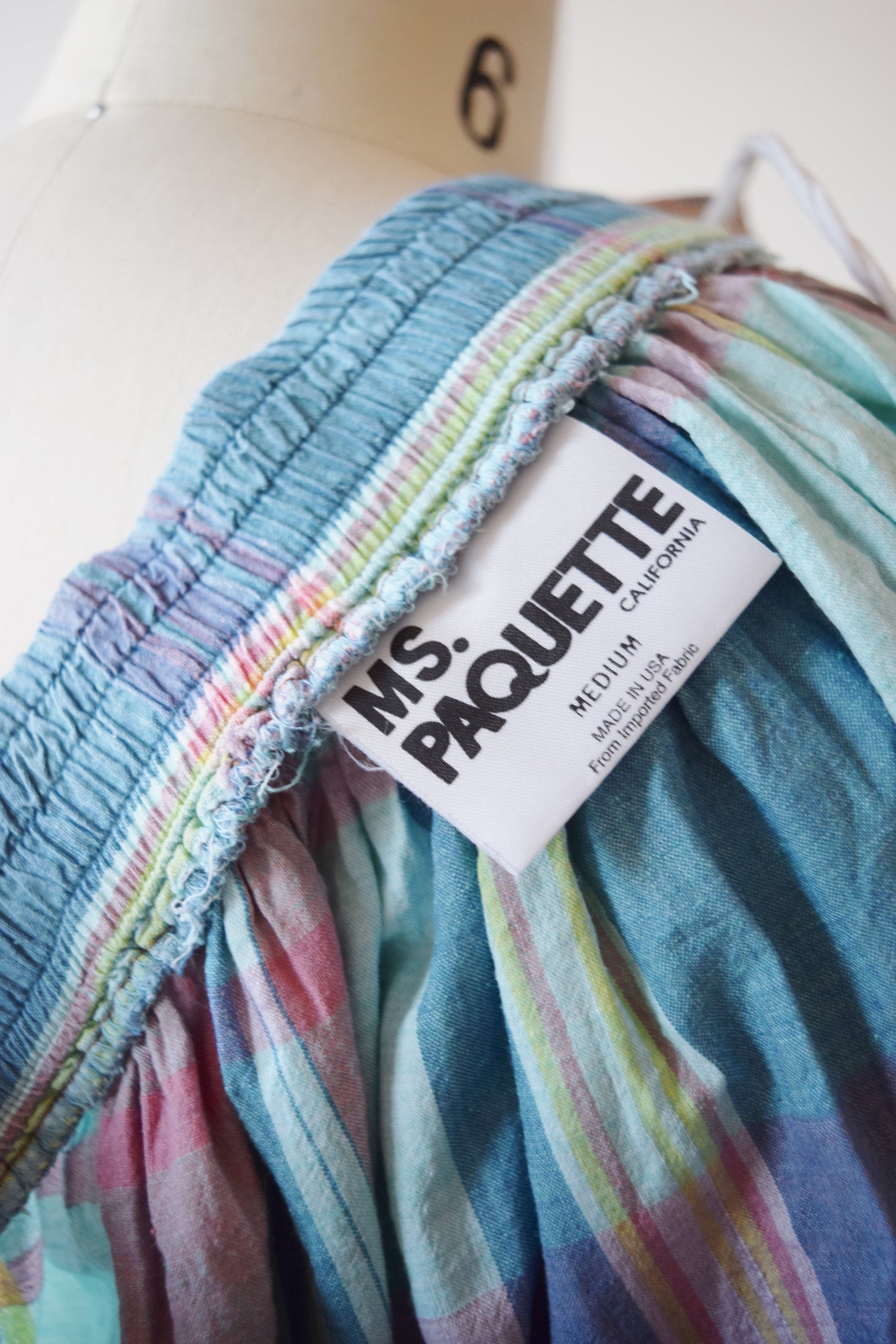 Pastel Madras Midi Skirt | 1980s | XS/S