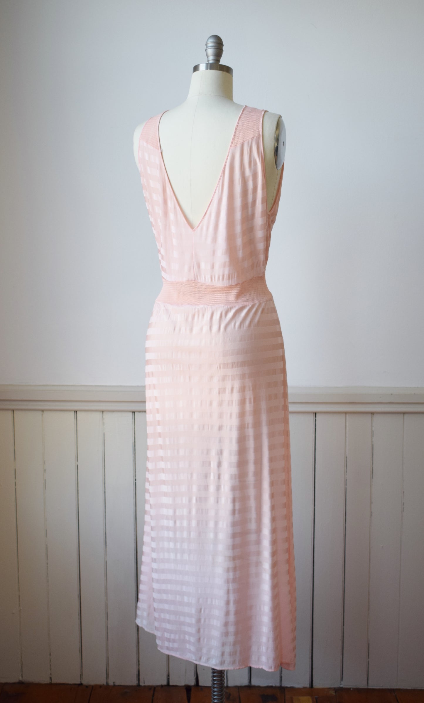 1940s Rayon Jersey Nightgown Dress | M/L