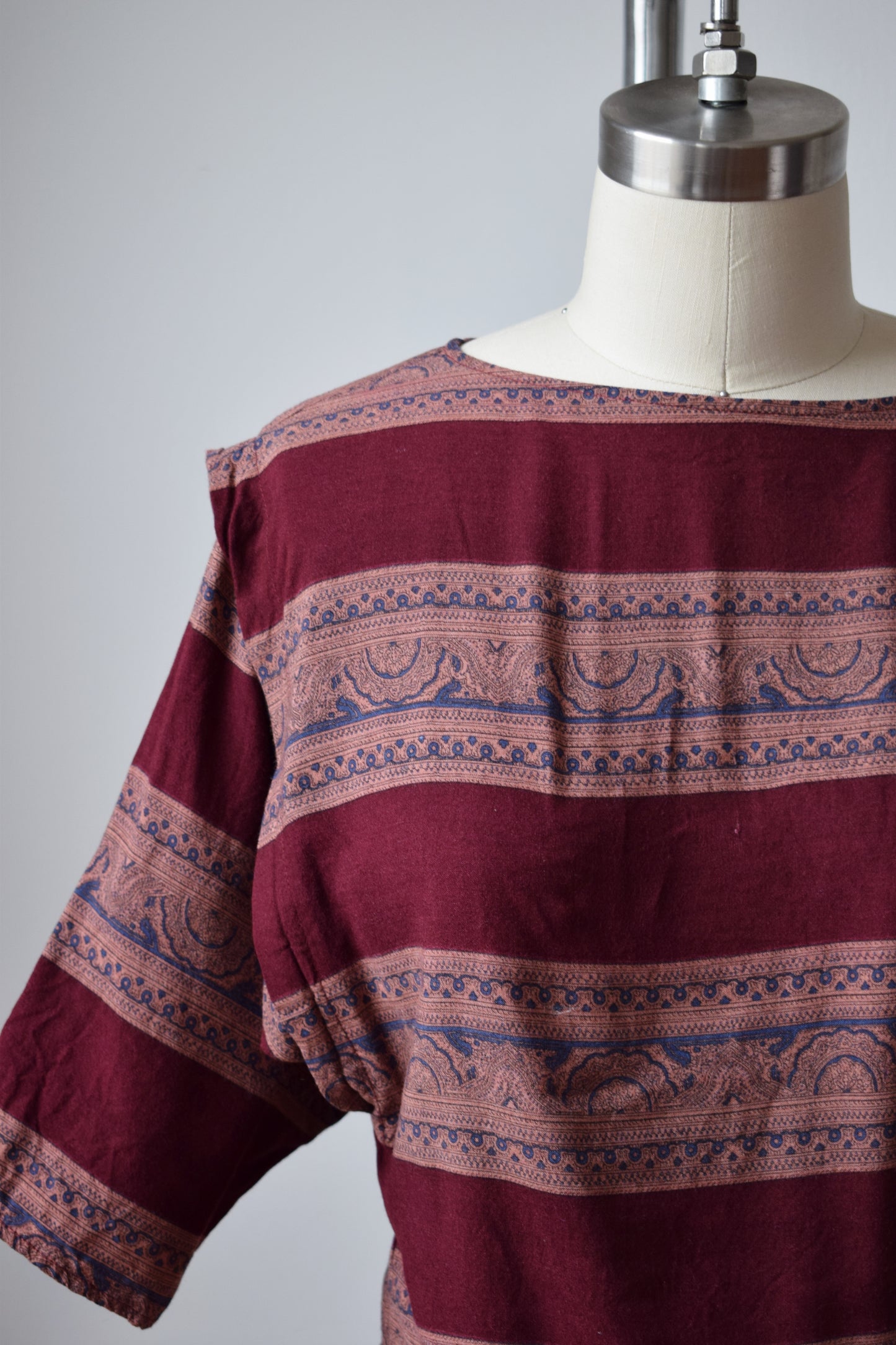 Paisley Stripe Rayon Top | S
