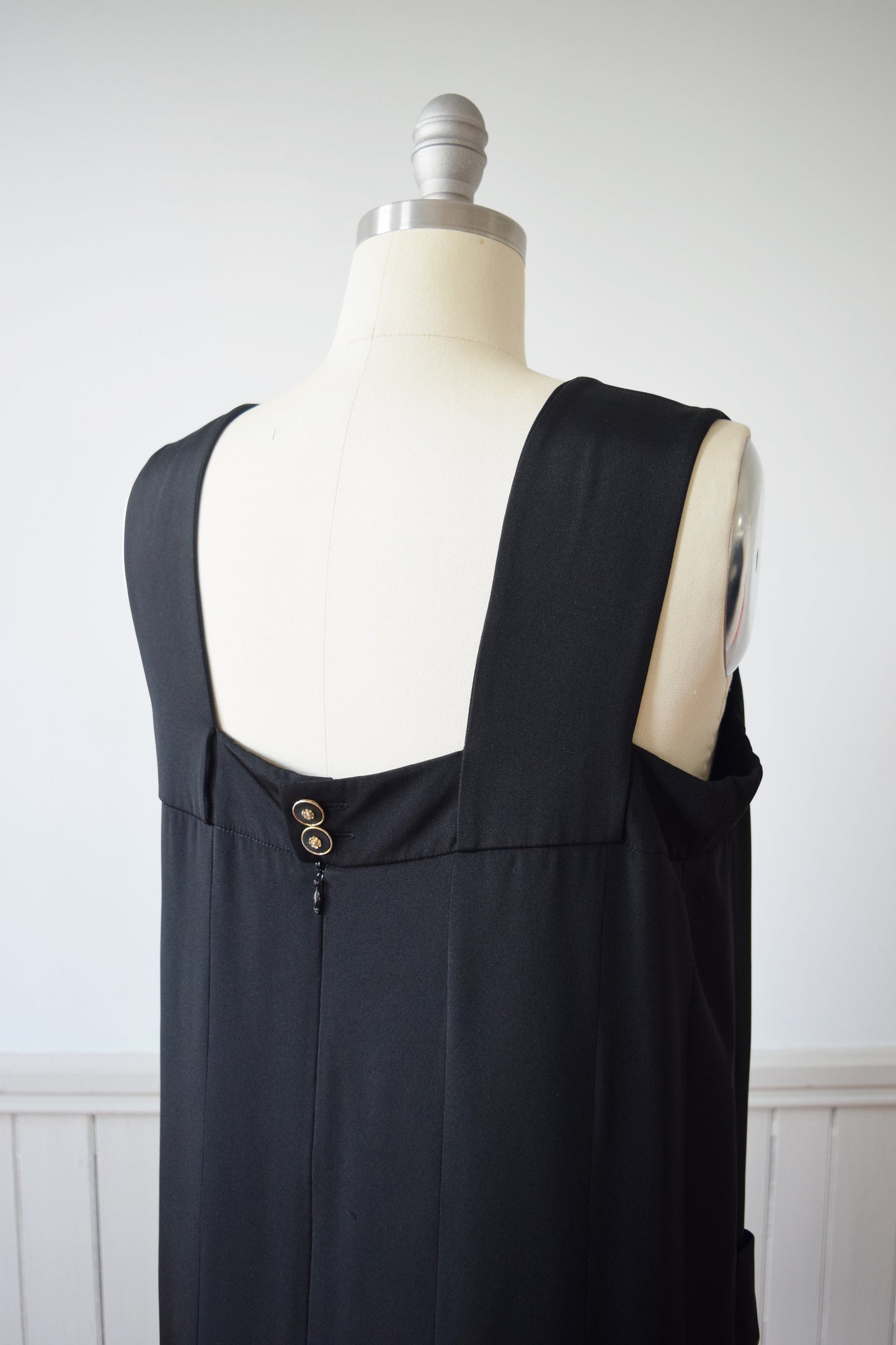 CHANEL Black Silk Dress | 1980s Vintage | Flapper-Style | M