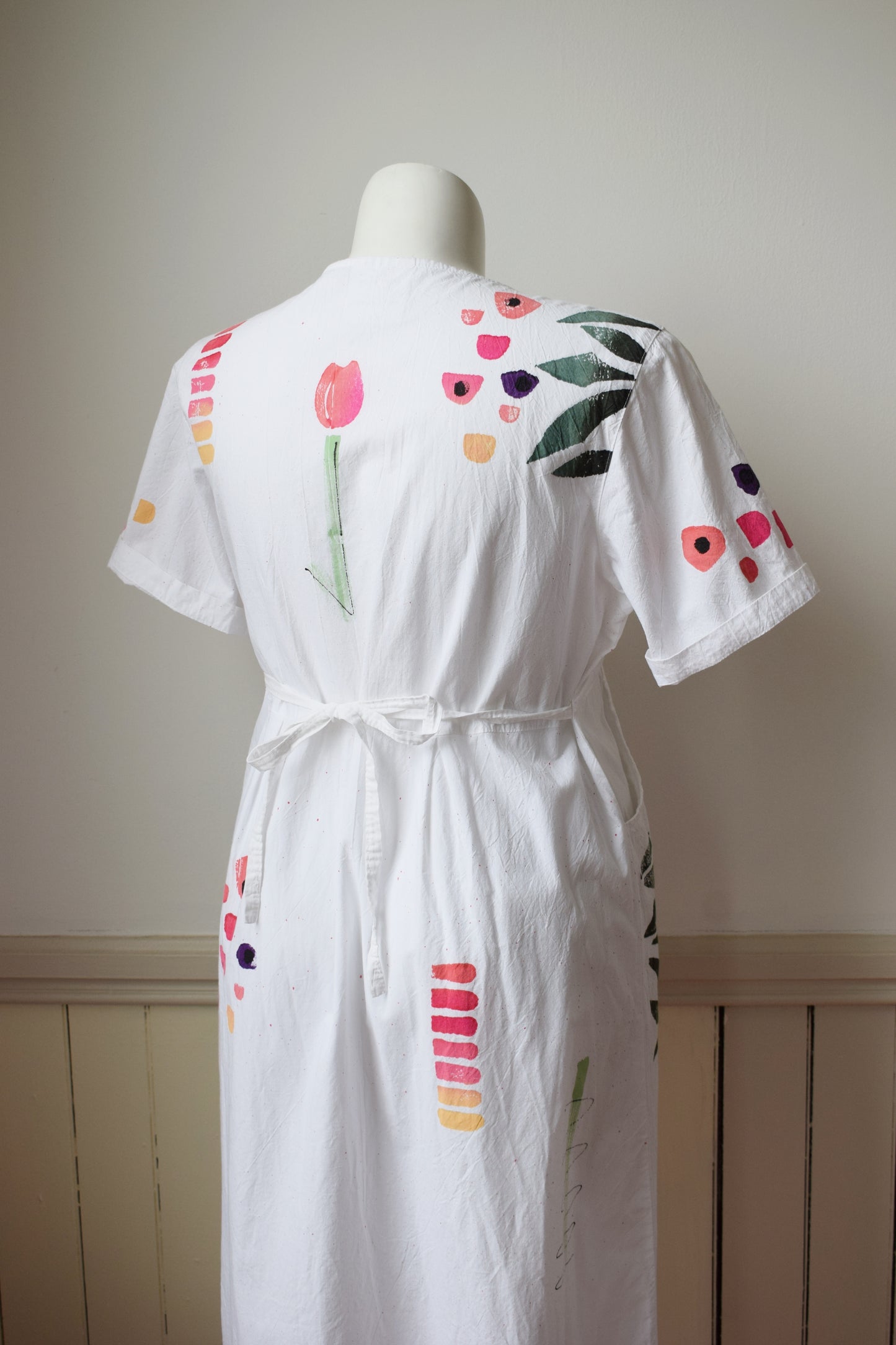 1980s Play Alegre Hand Painted Maxi Dress | L/XL