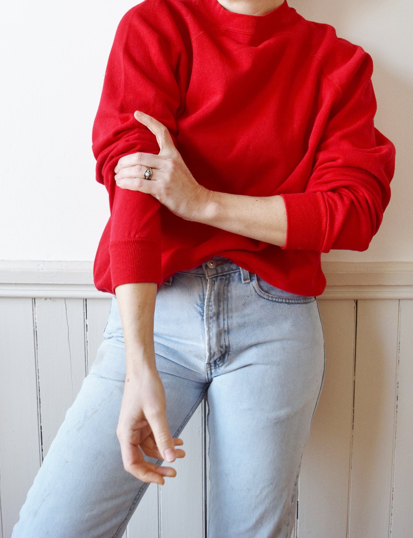 Red Raglan Sweatshirt | L/XL