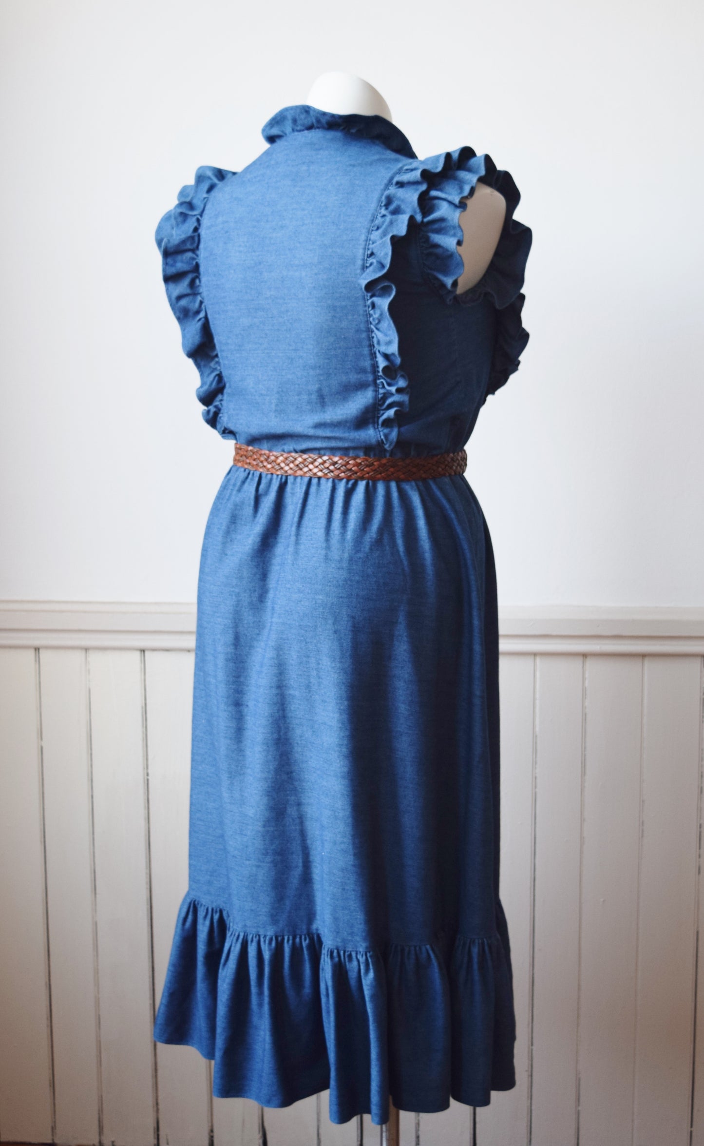 Denim Ruffle Dress | L