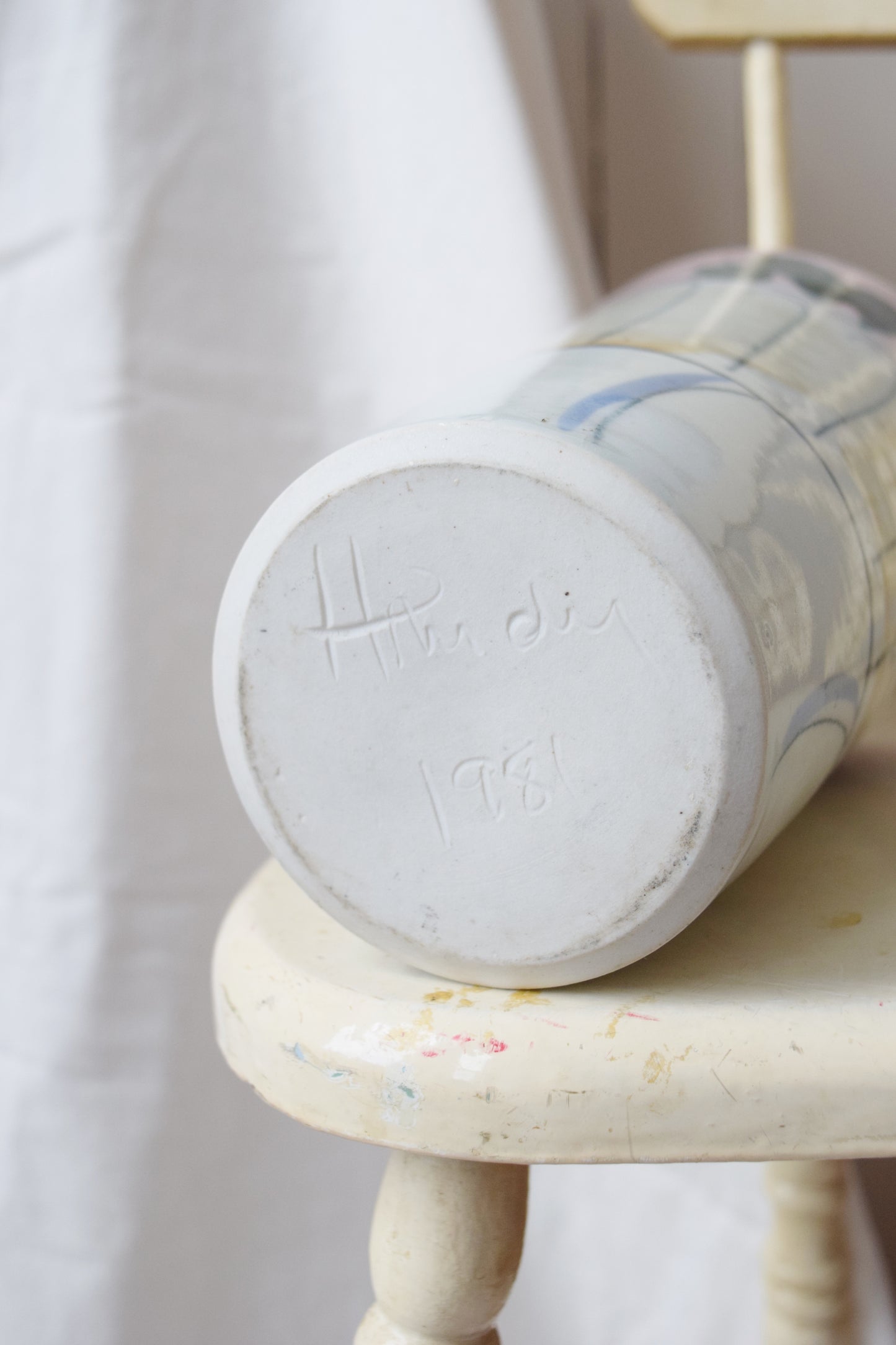 Large Hand Painted Ceramic Vase