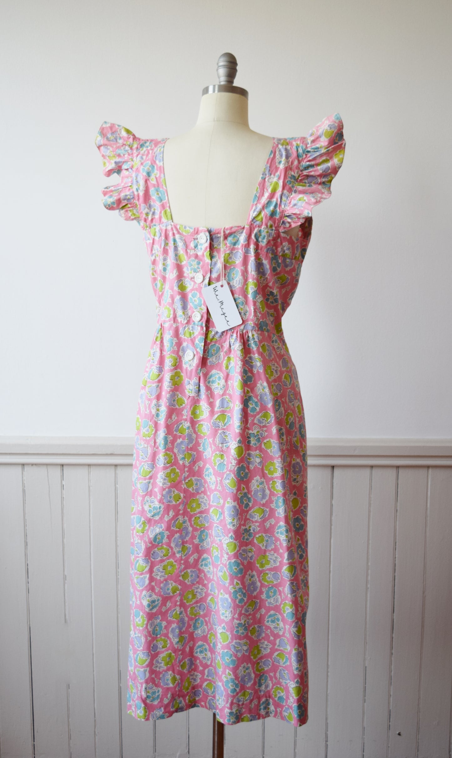 Ruffle Pinafore Dress | 1940s | L/XL