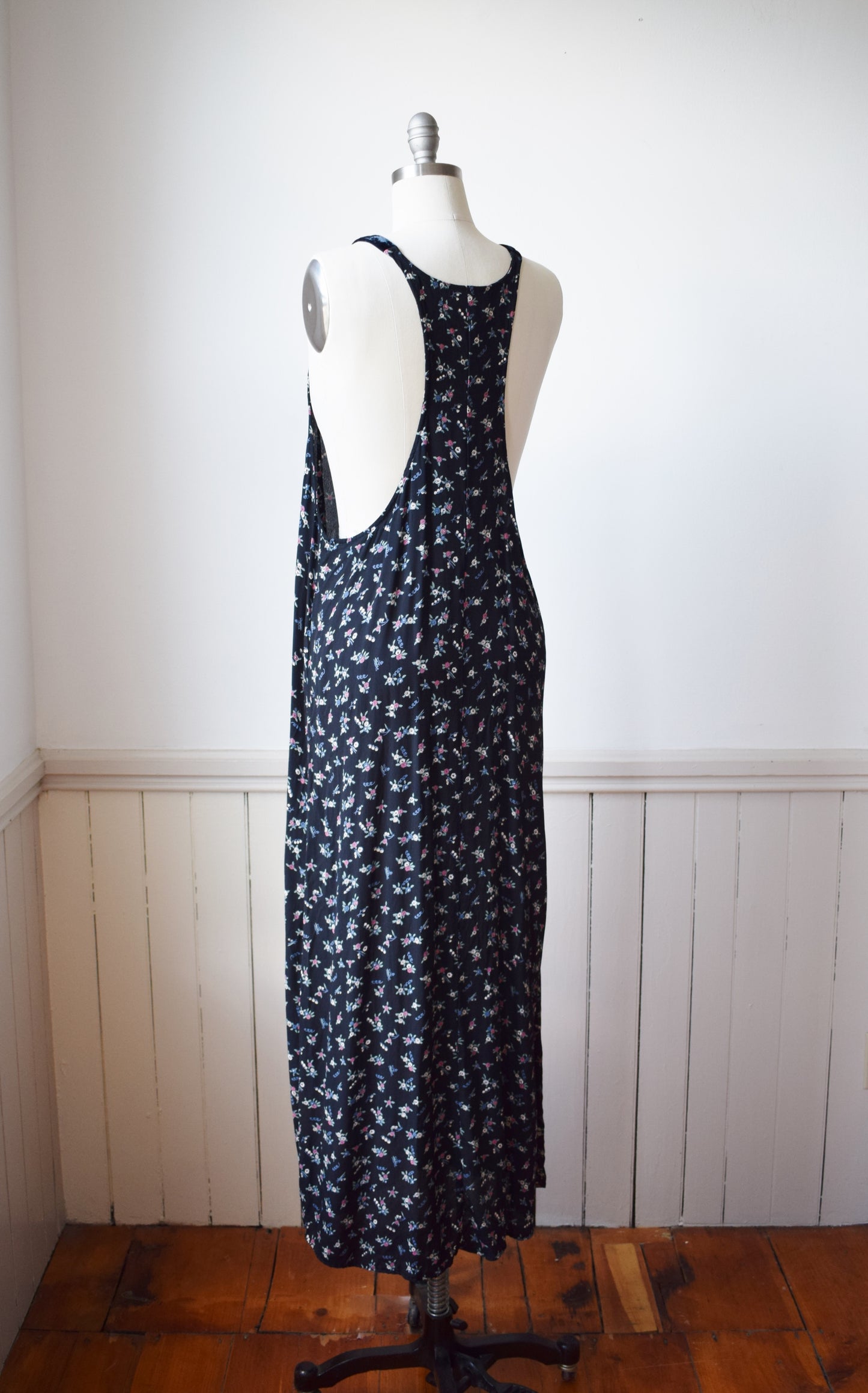 90s Racer Back Rayon Maxi Dress | S/M
