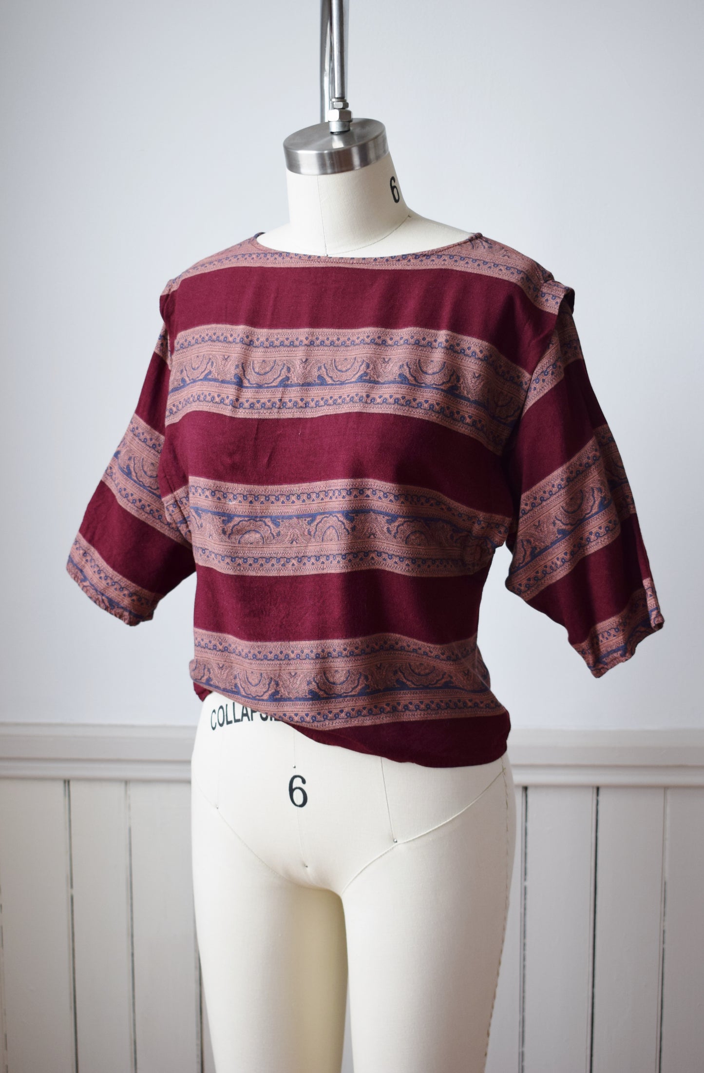 Paisley Stripe Rayon Top | S