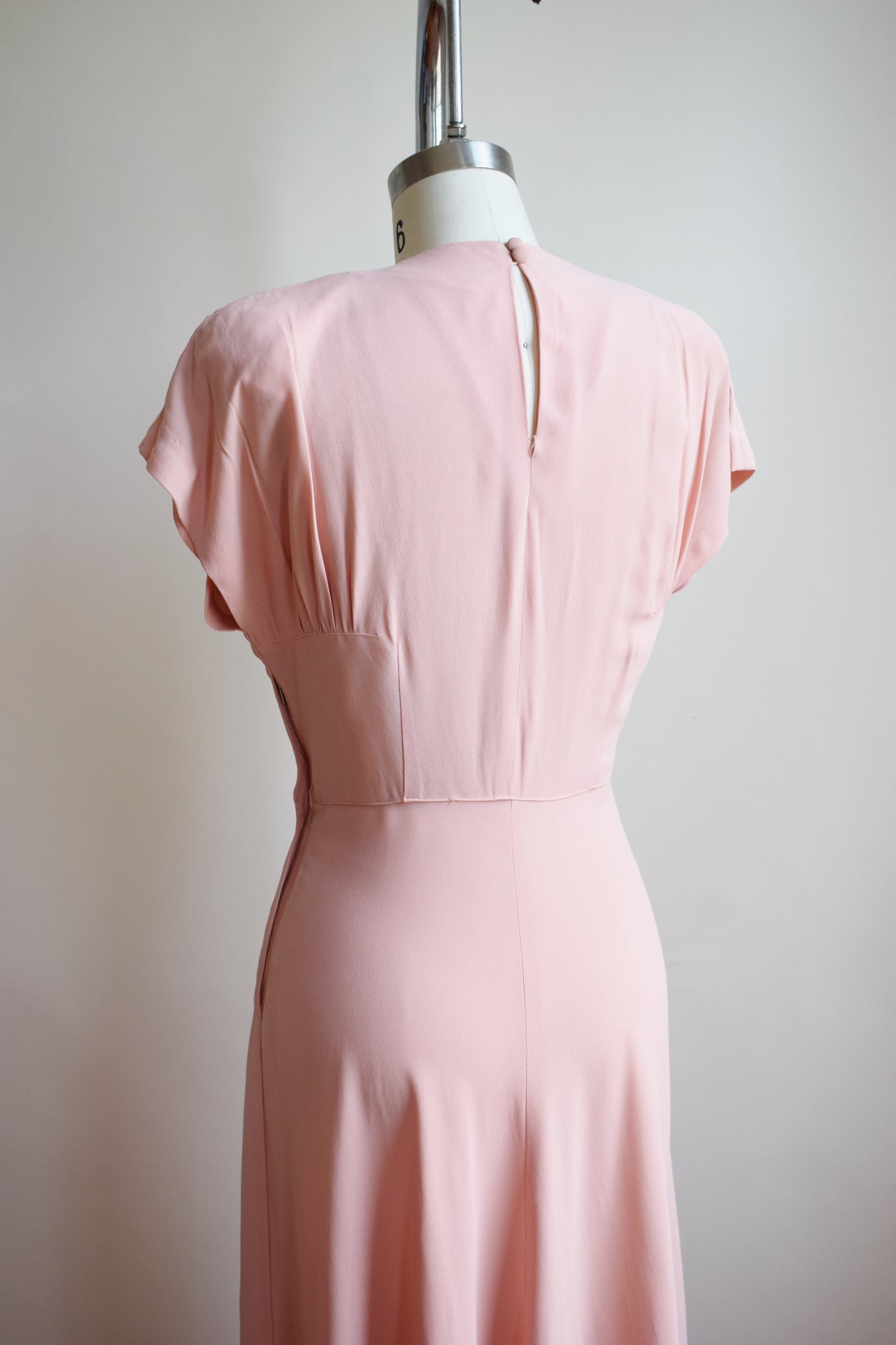 1940s Pale Pink Rayon Gown by Du Barry | S