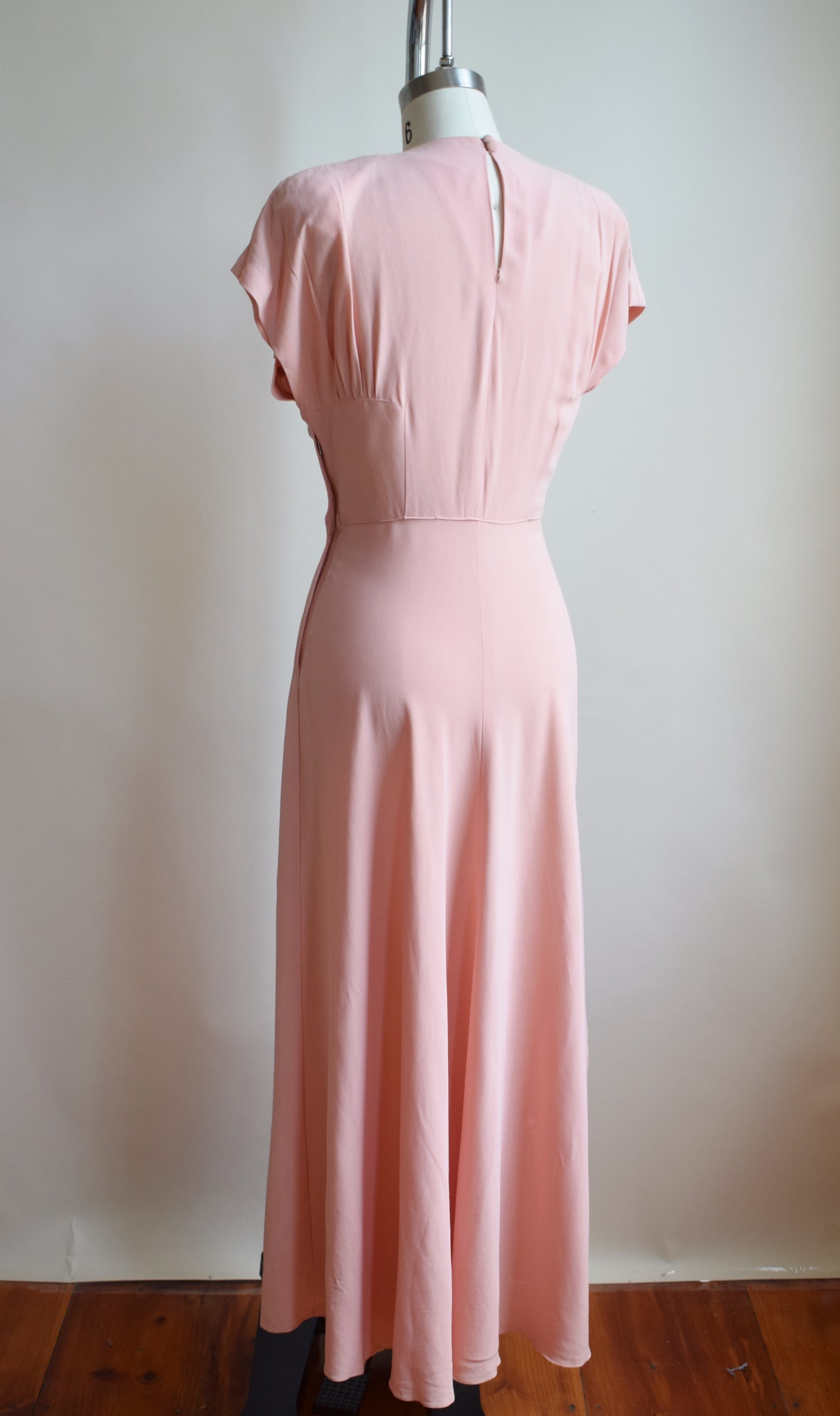 1940s Pale Pink Rayon Gown by Du Barry | S