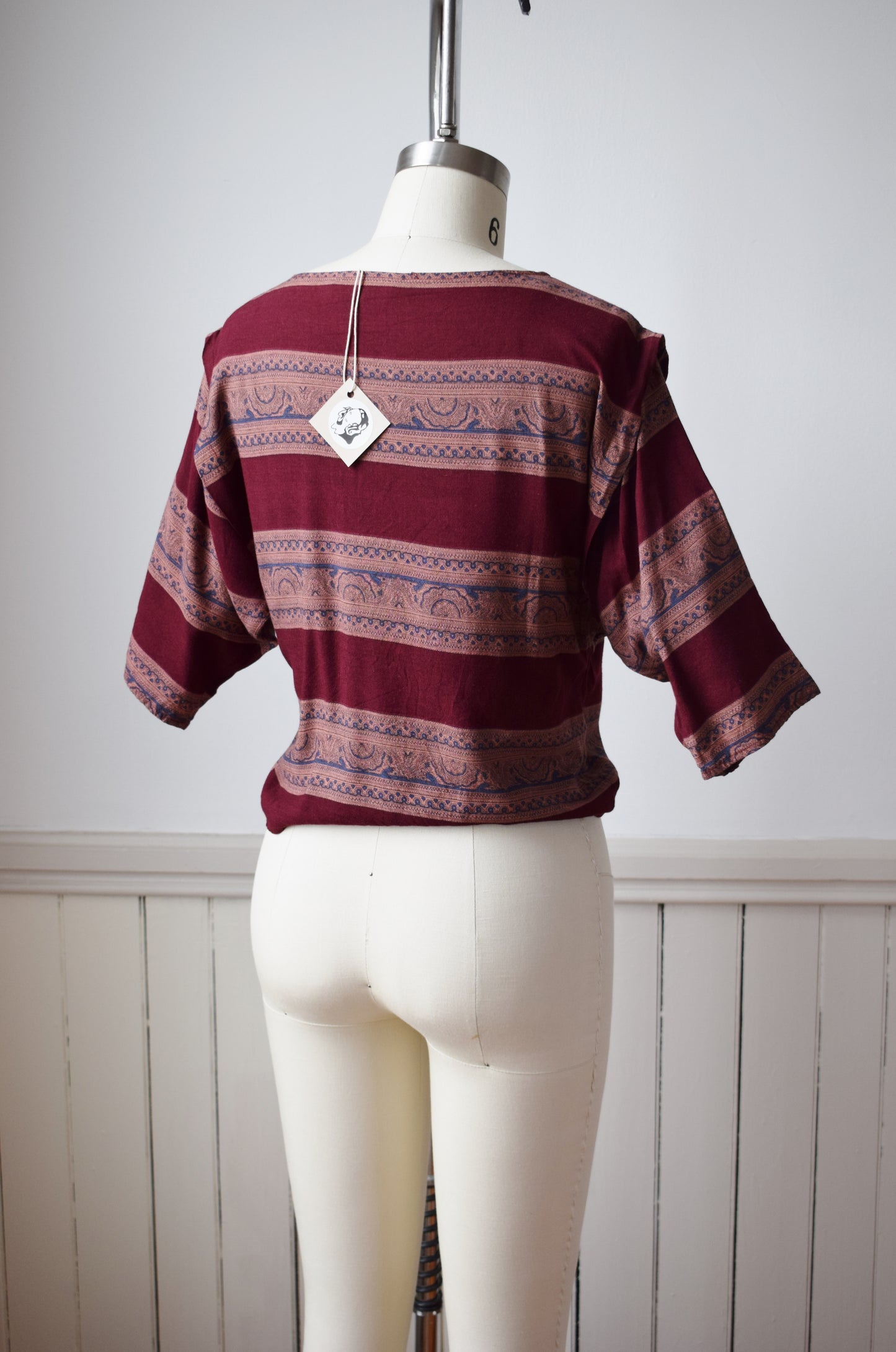 Paisley Stripe Rayon Top | S