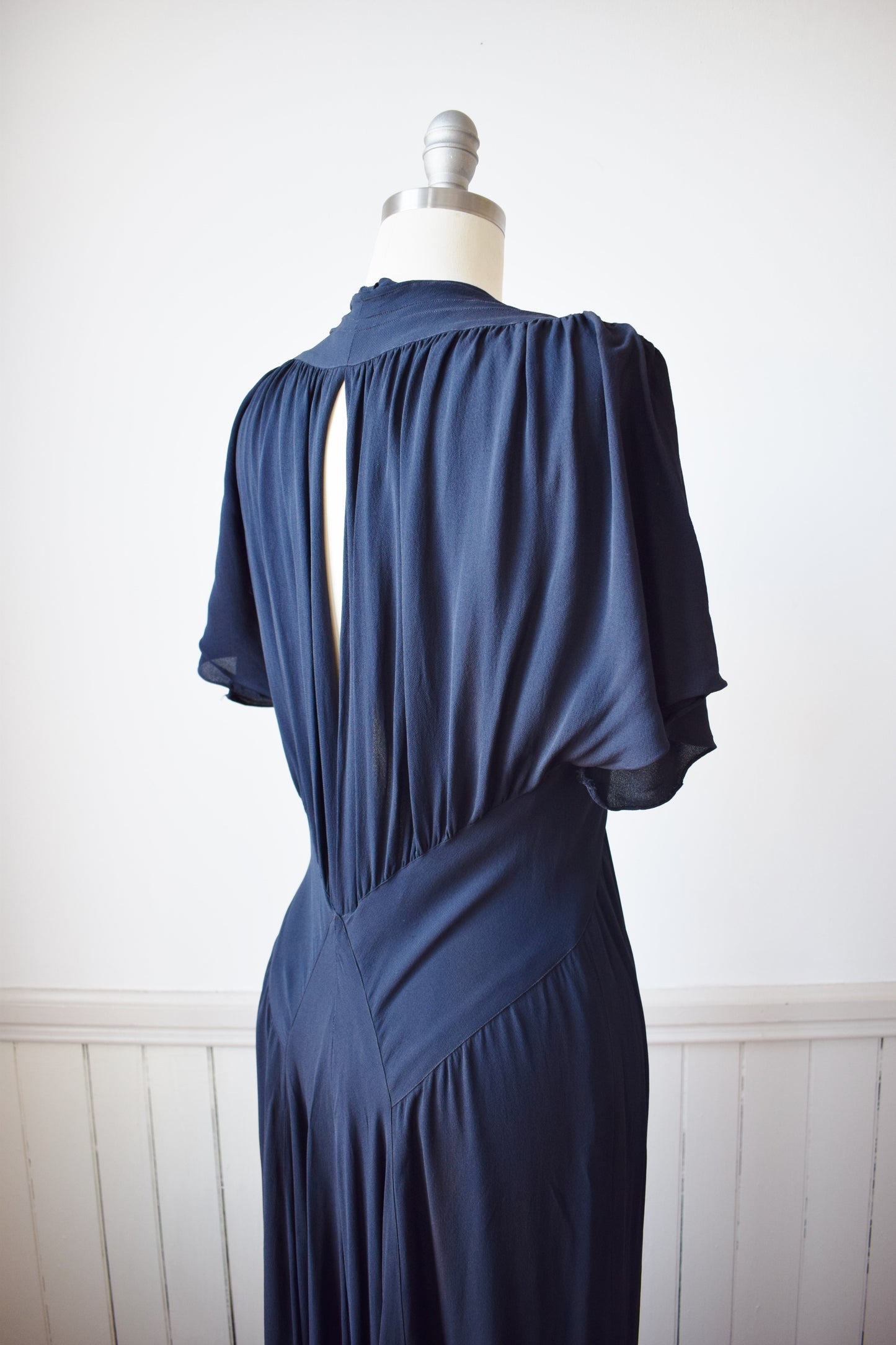 1930s Blue Rayon Gown | S-M | wounded bird