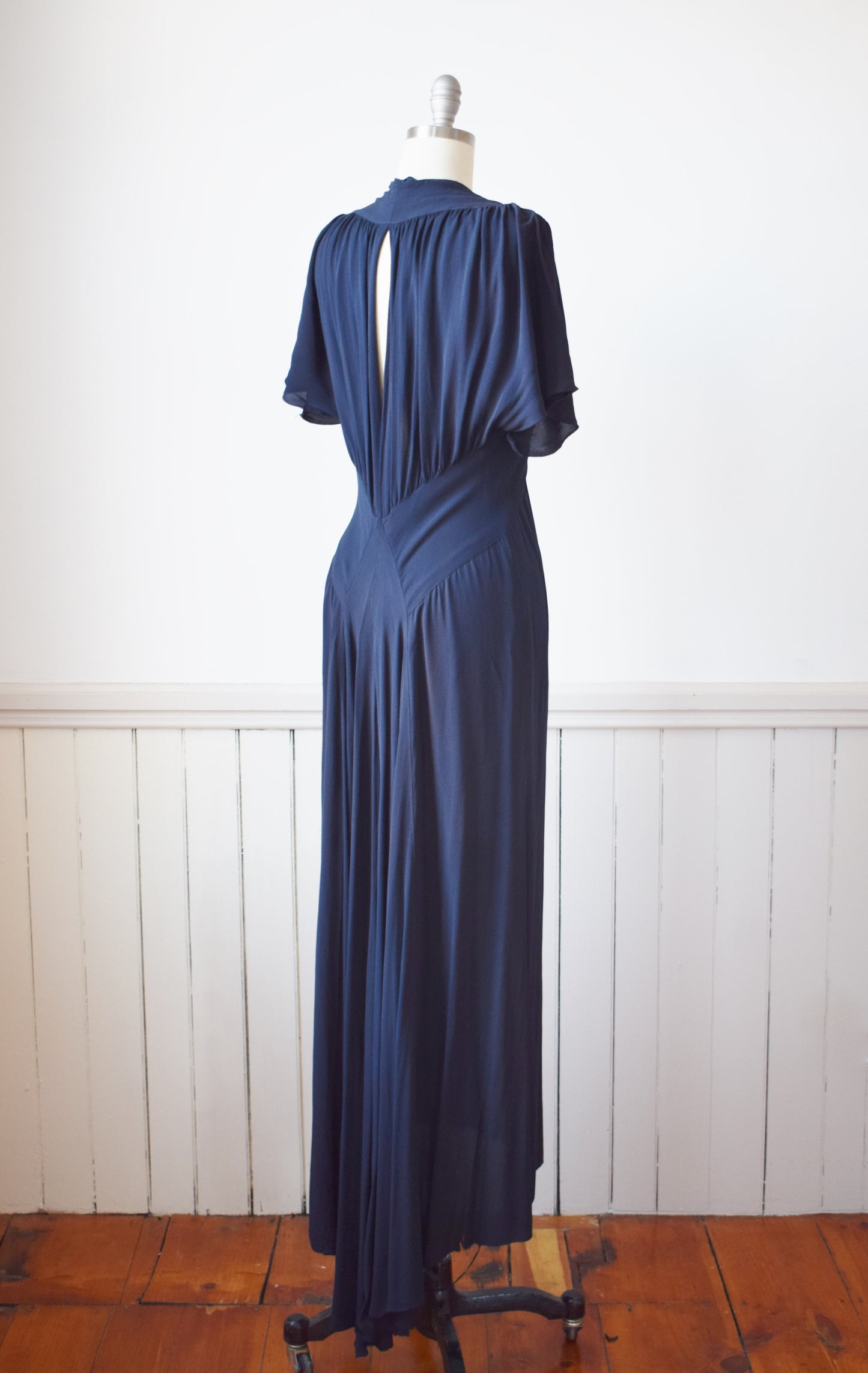 1930s Blue Rayon Gown | S-M | wounded bird