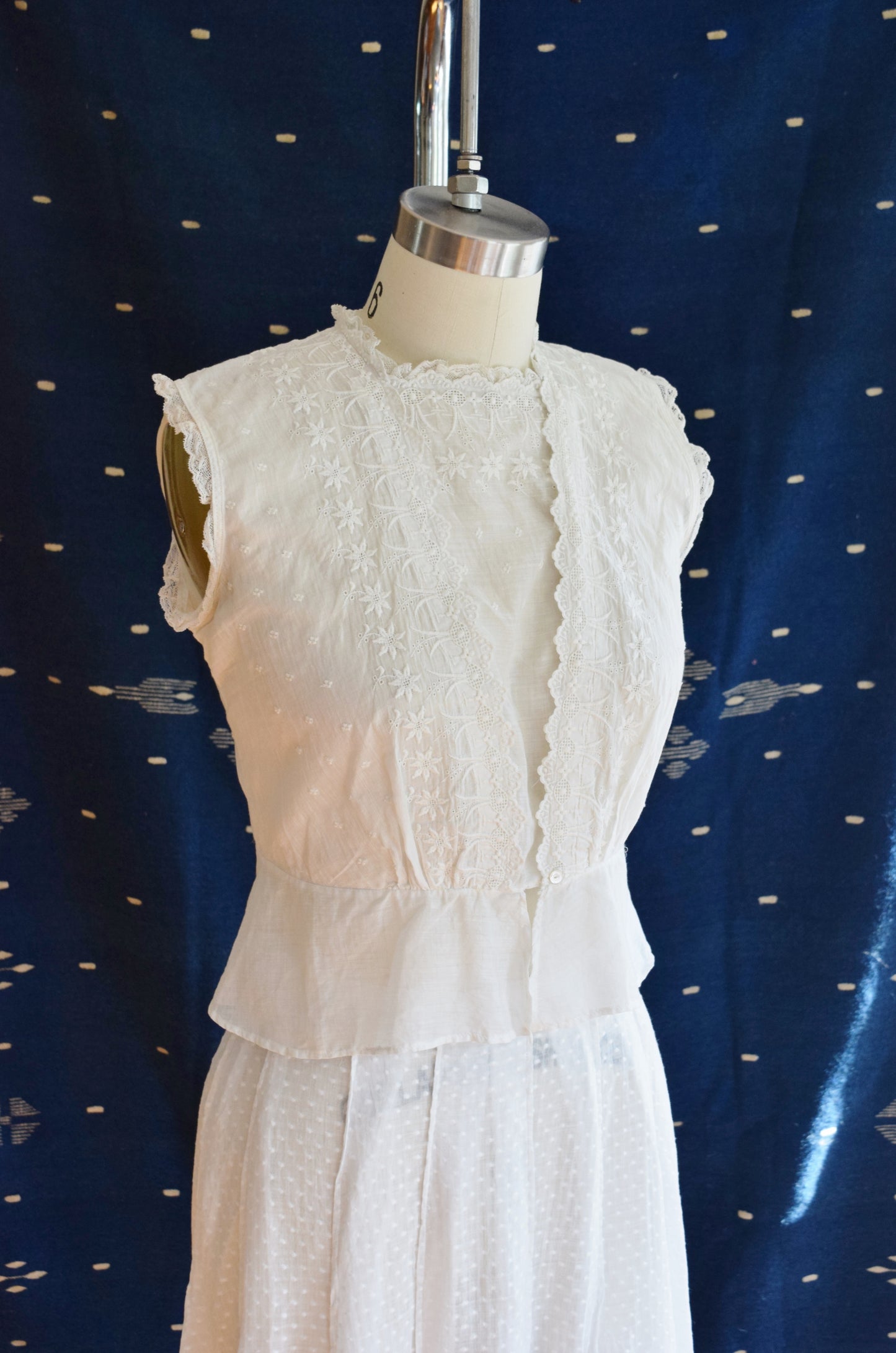 Antique Embroidered Cotton Blouse