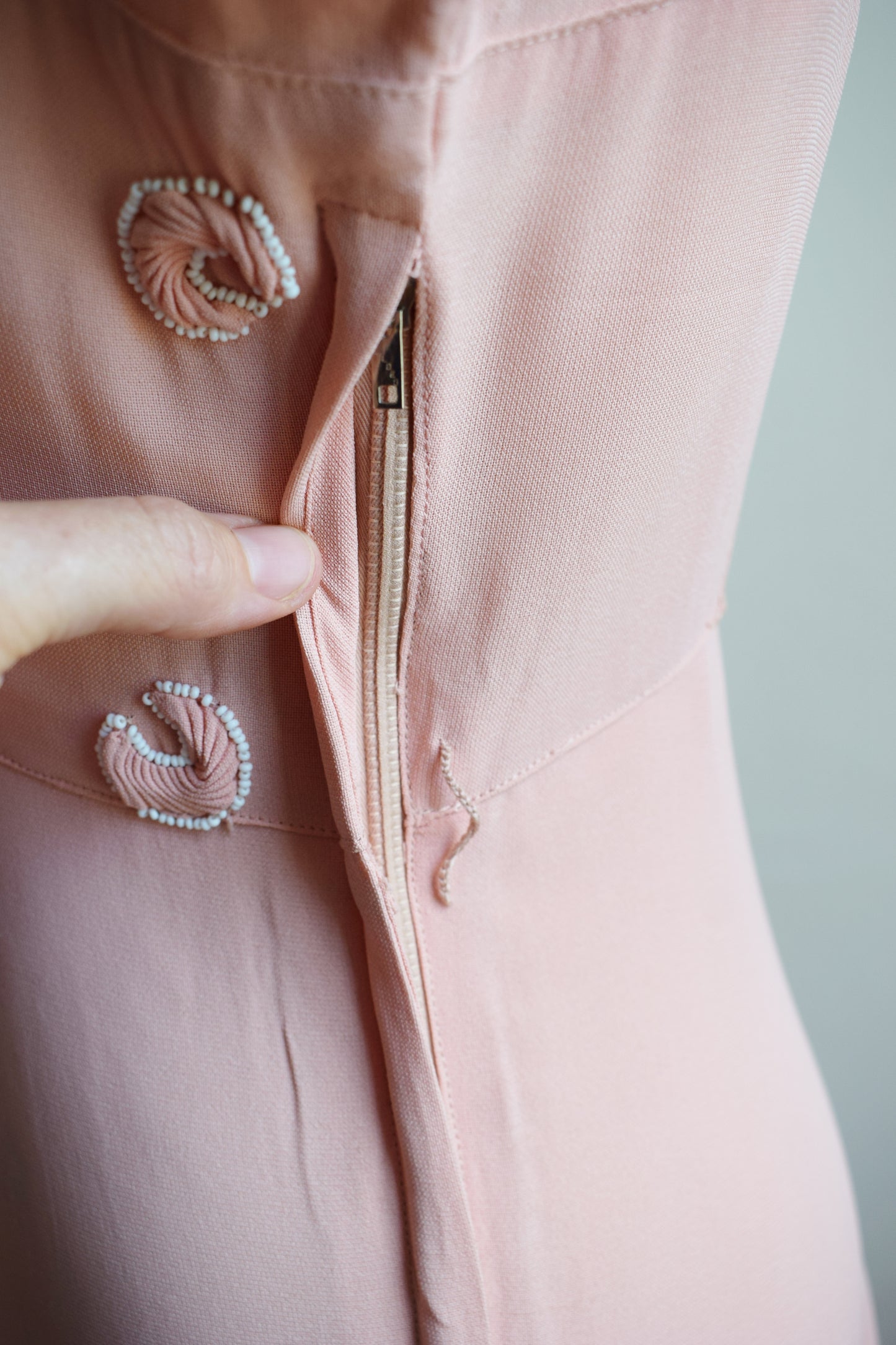 1940s Pale Pink Rayon Gown by Du Barry | S