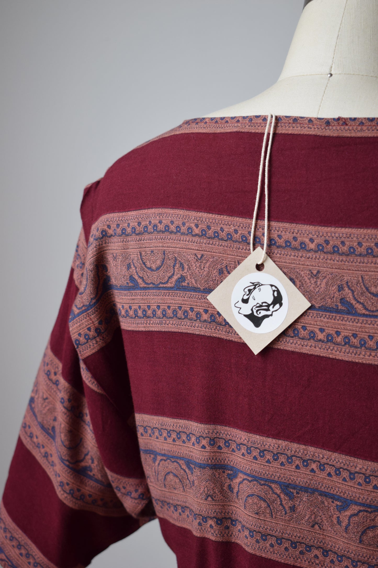 Paisley Stripe Rayon Top | S