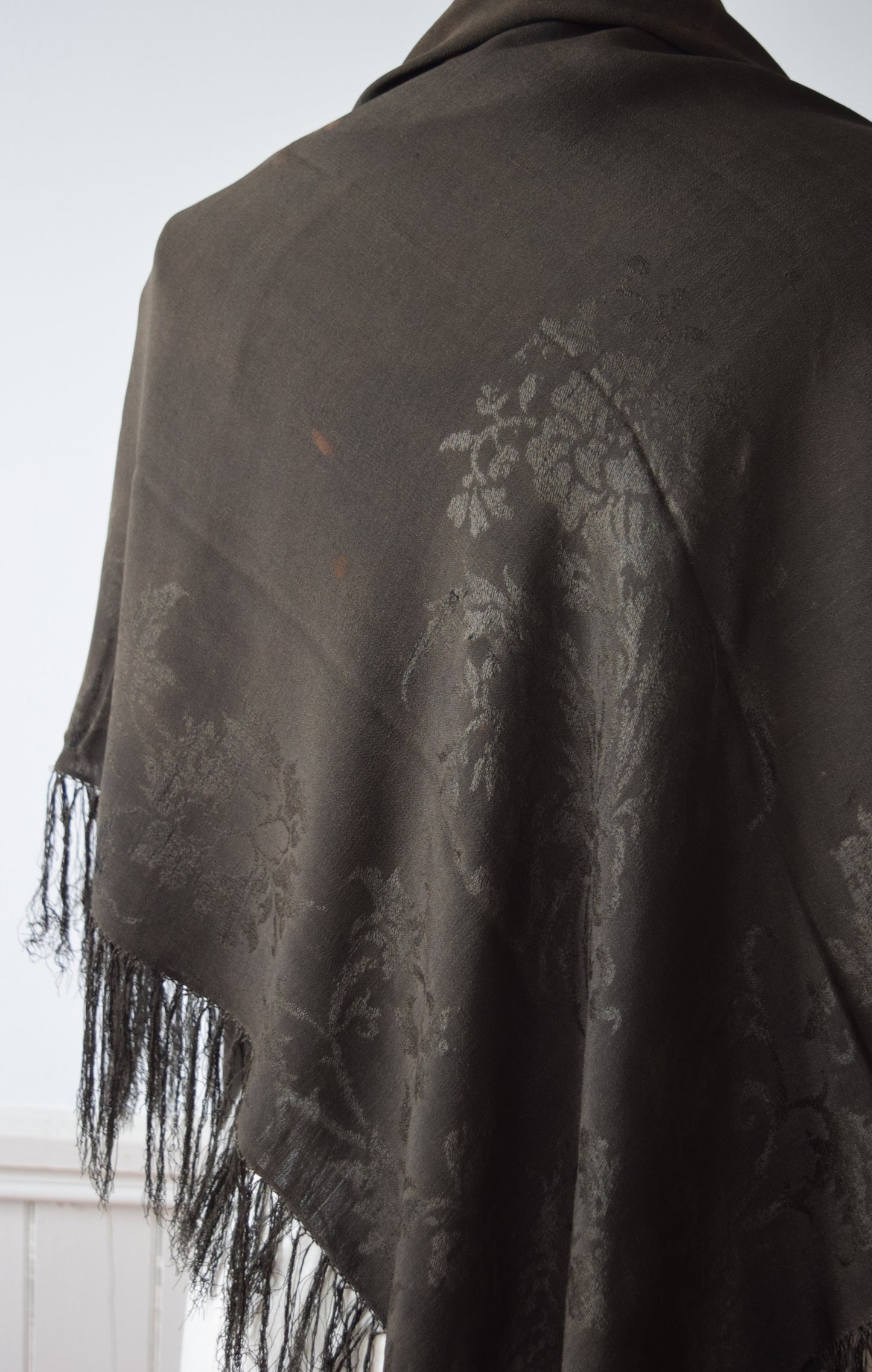 Mary Brooks’ Antique Silk Shawl | Victorian Black Silk Shawl