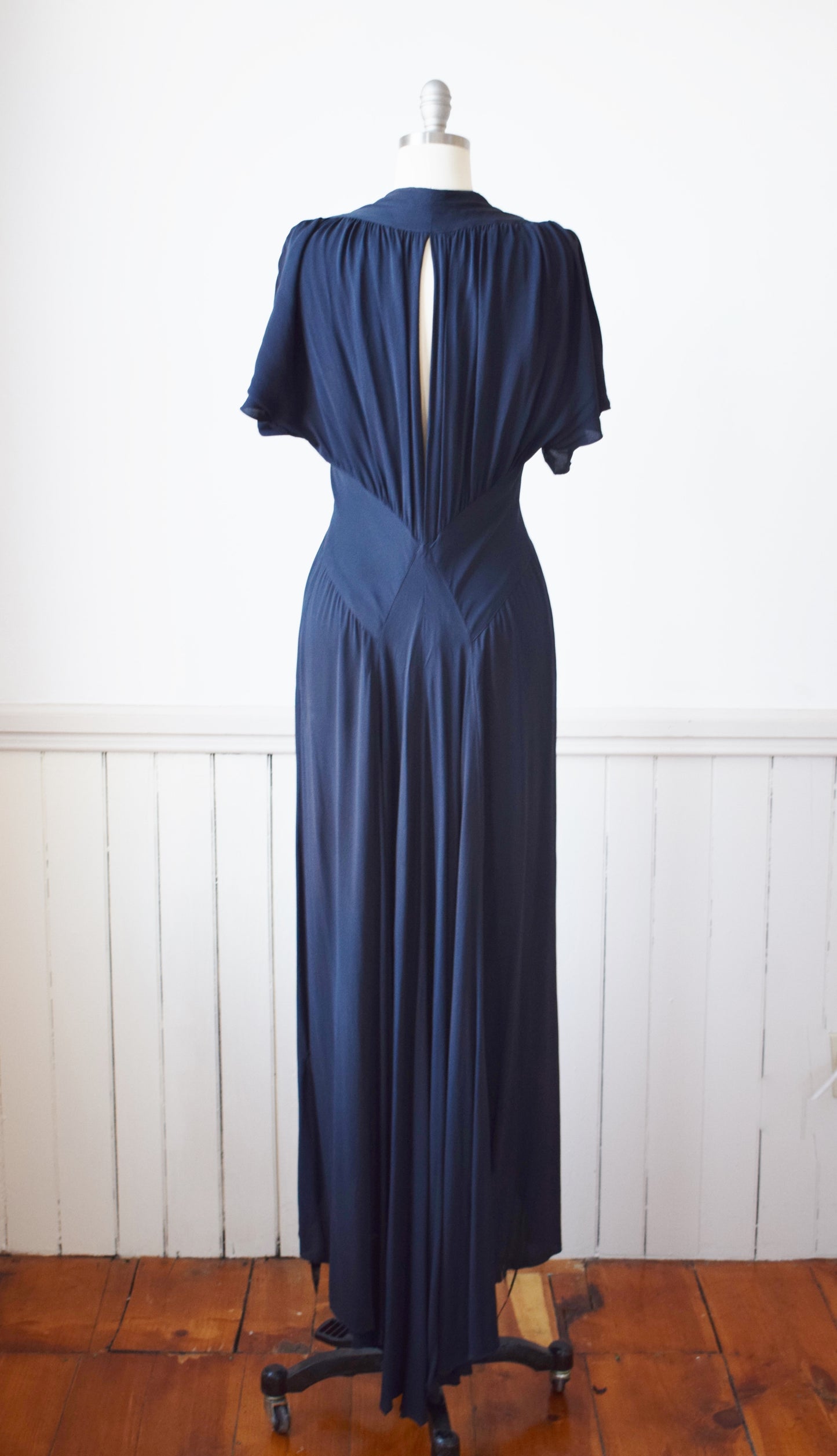1930s Blue Rayon Gown | S-M | wounded bird