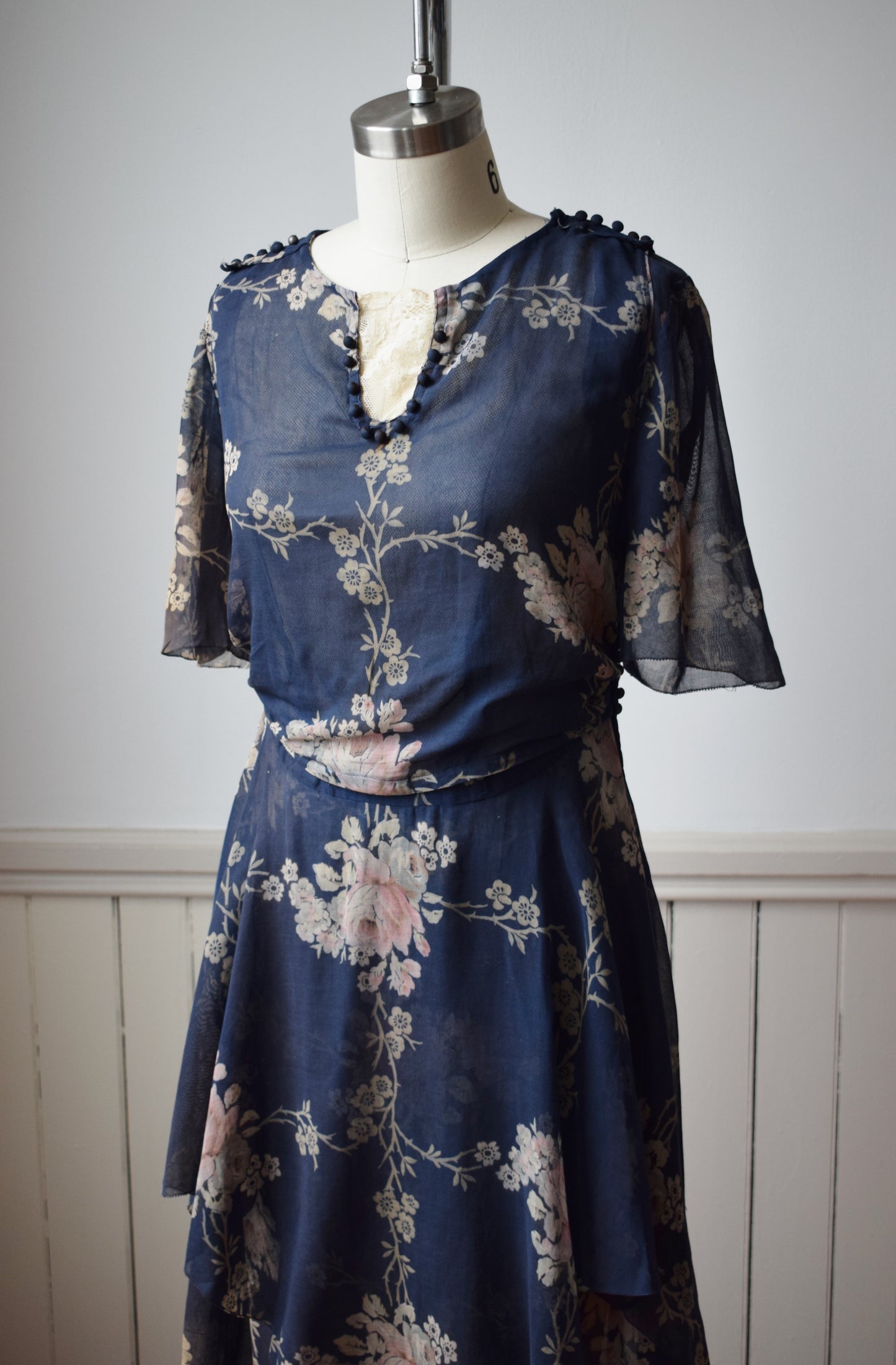1910s Floral Day Dress | XS