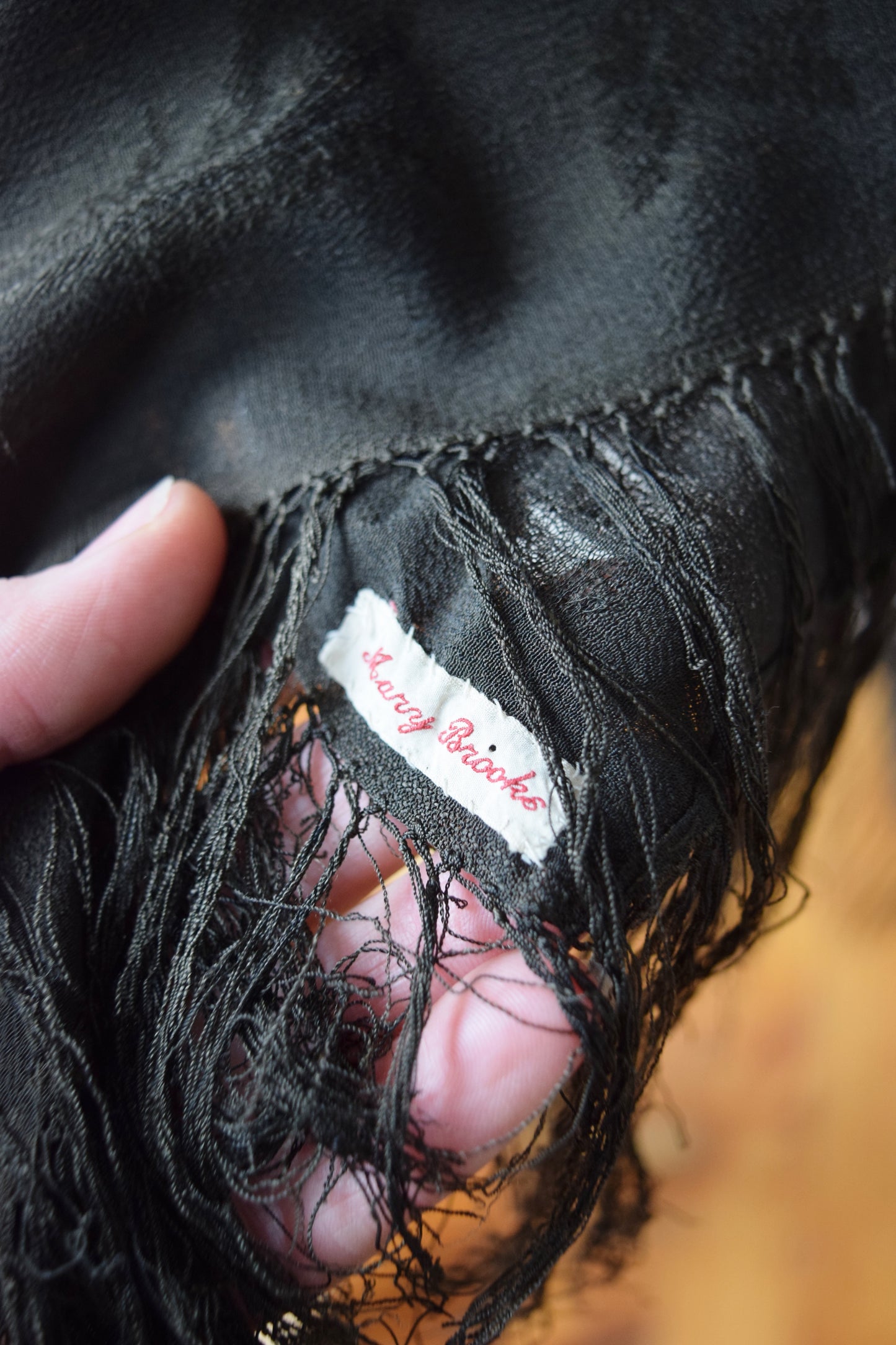 Mary Brooks’ Antique Silk Shawl | Victorian Black Silk Shawl