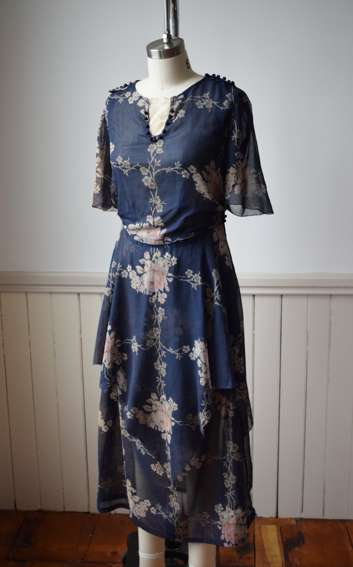 1910s Floral Day Dress | XS