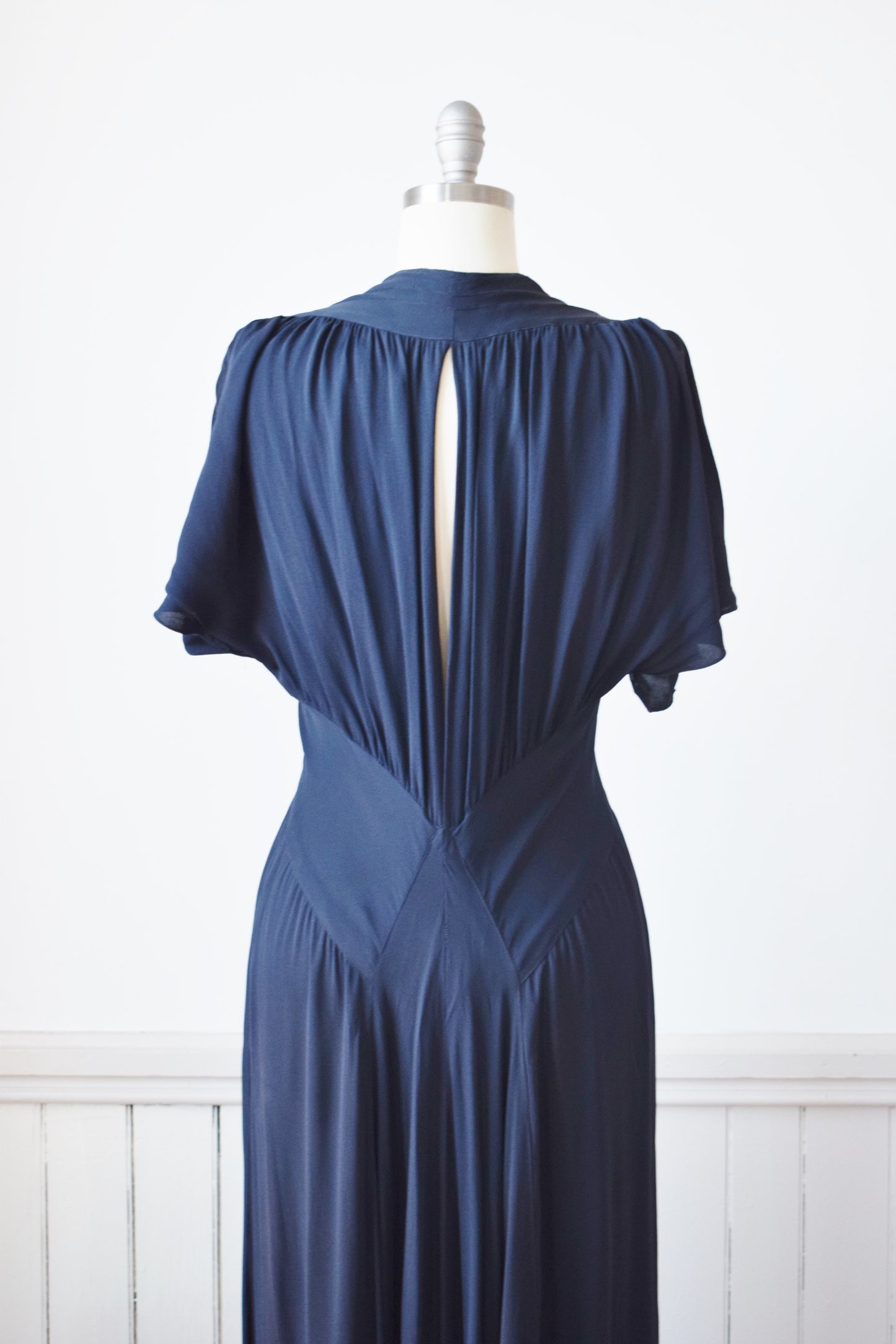 1930s Blue Rayon Gown | S-M | wounded bird