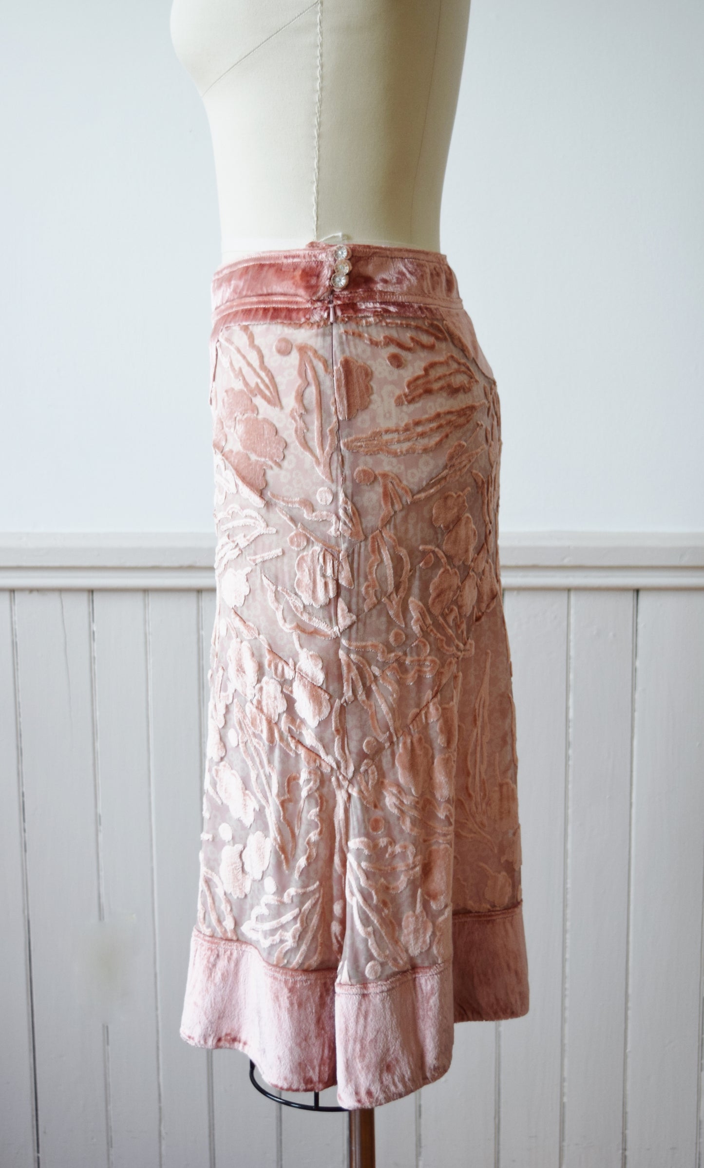 Marc Jacobs Pink Burnout Velvet Skirt | Modern | M