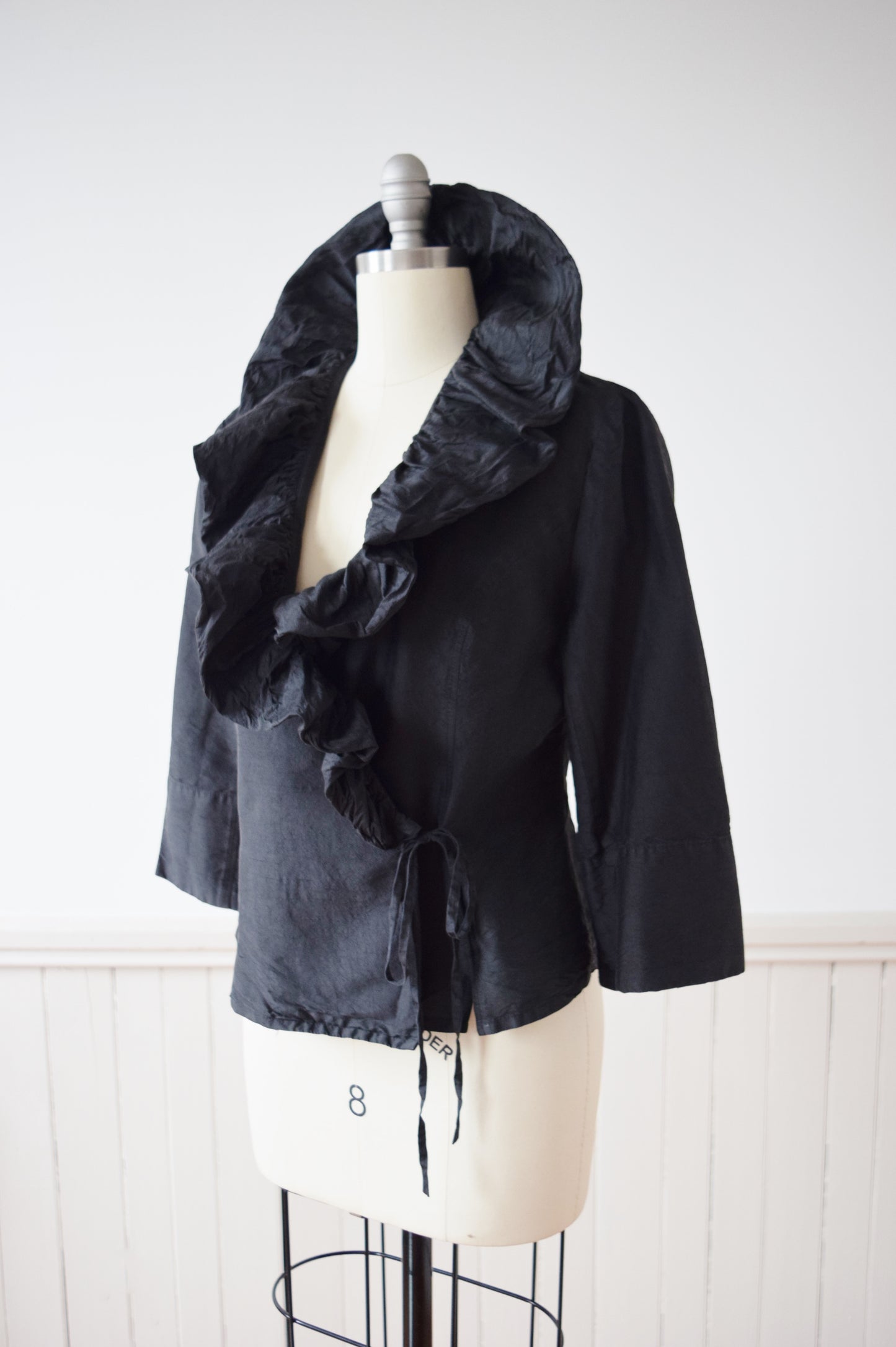 Silk Ruffle Wrap Top by Mary Ann Restivo | L