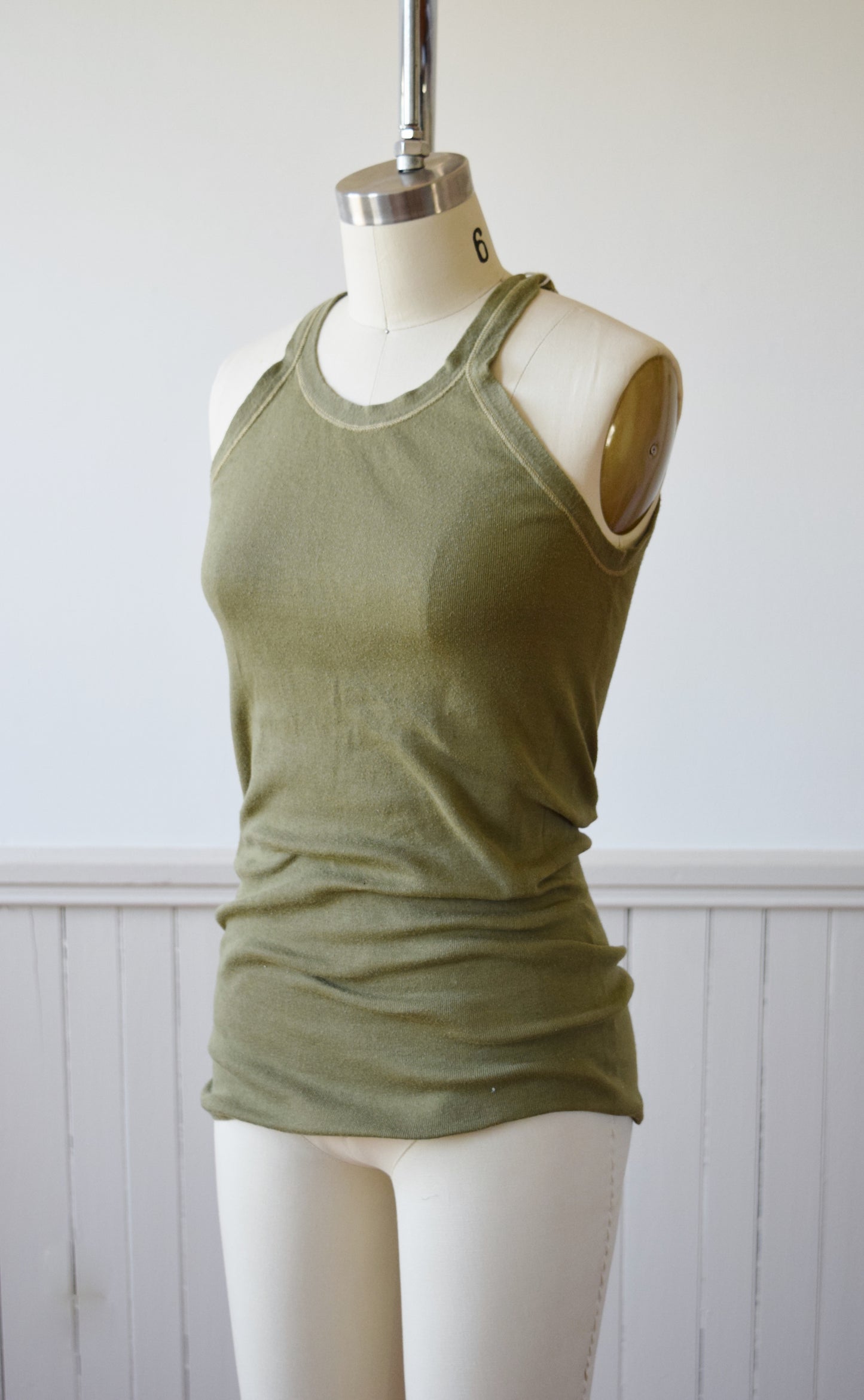 Army Issue Rib Knit Tank | 1940s | 6 | XS/S