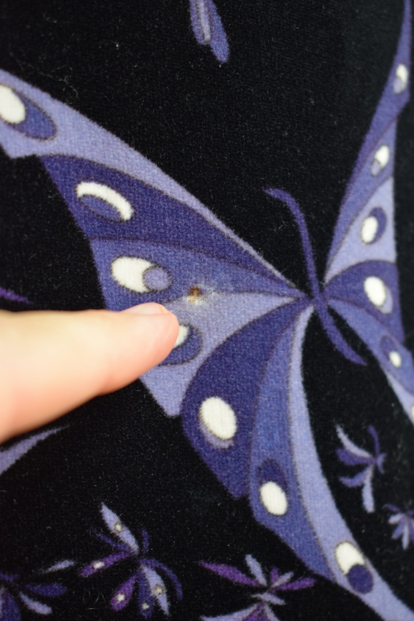 Early 1970s Pucci Butterfly Print Velvet Column Skirt | S