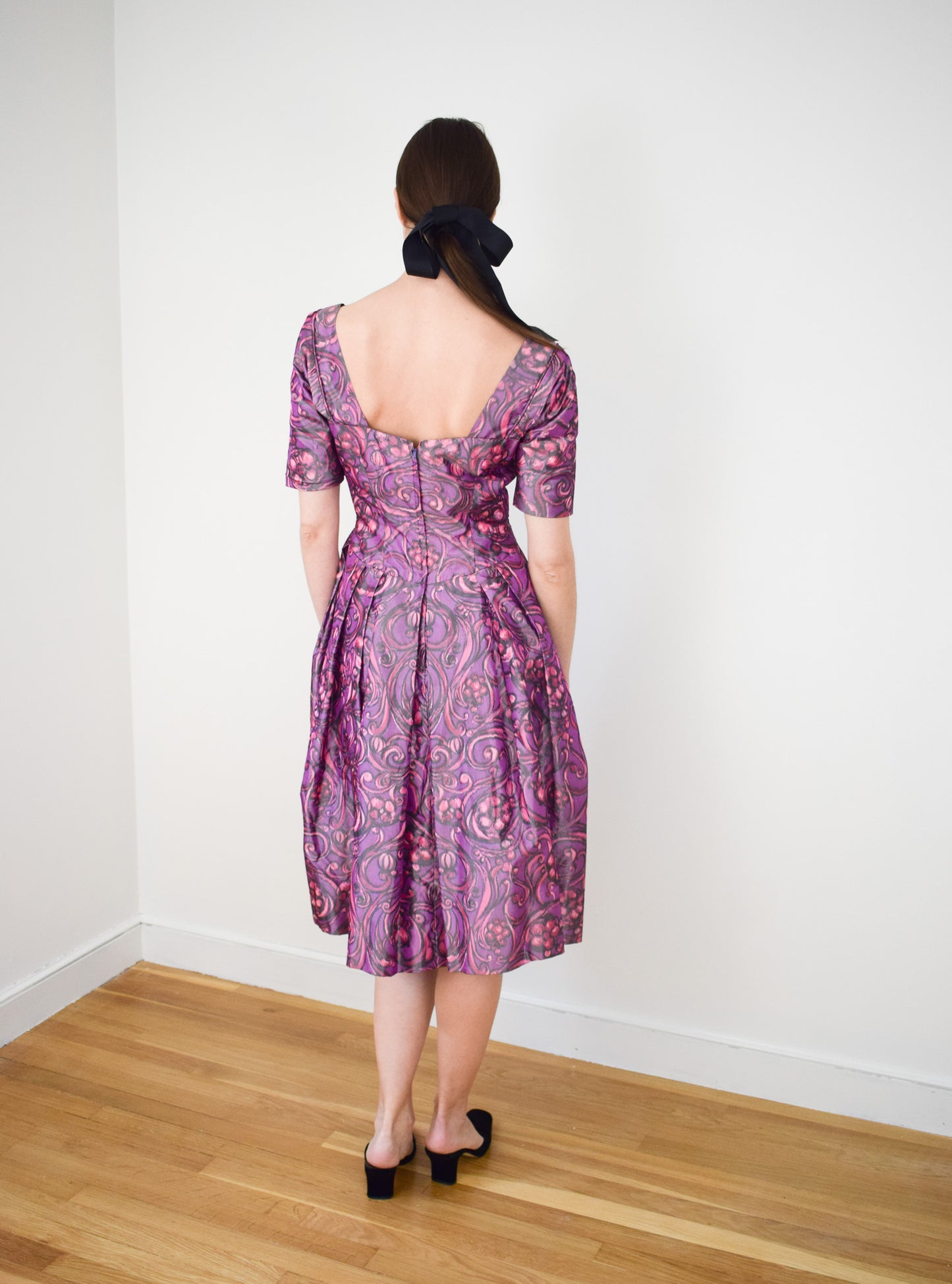 1960s Silk Taffeta Party Dress by Elis Porter | S