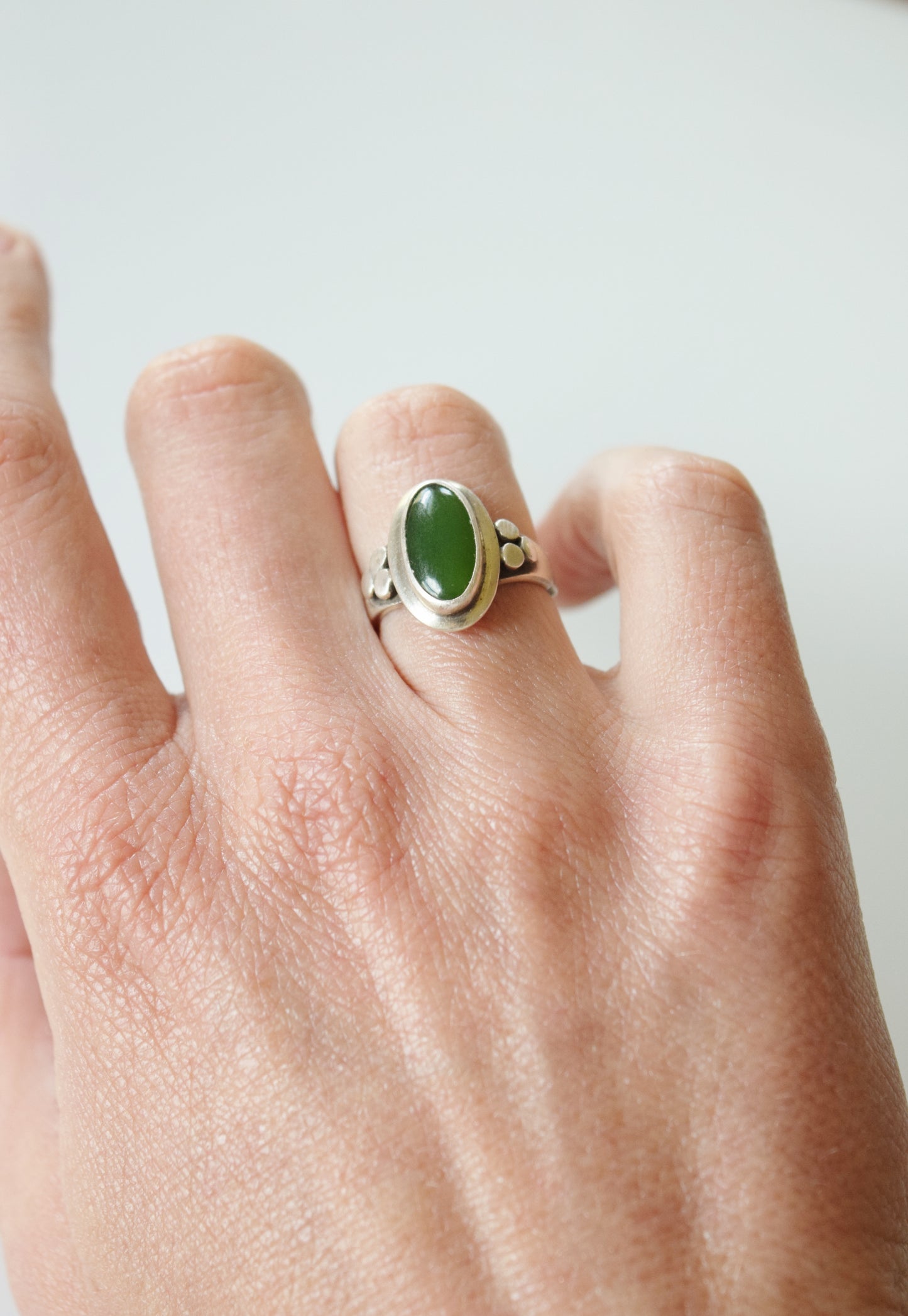 Vintage Sterling Silver and Agate Ring
