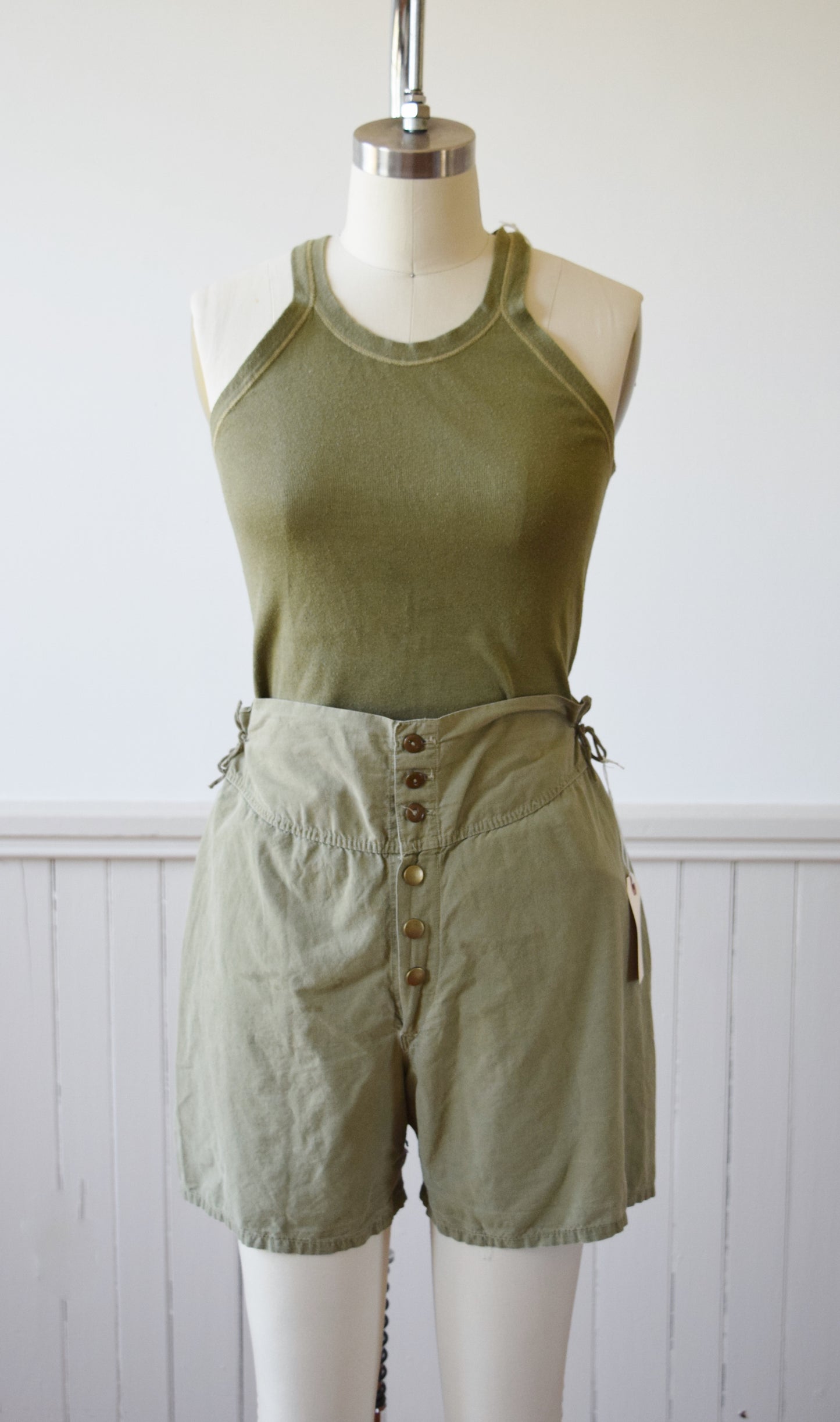 Army Issue Rib Knit Tank | 1940s | 6 | XS/S