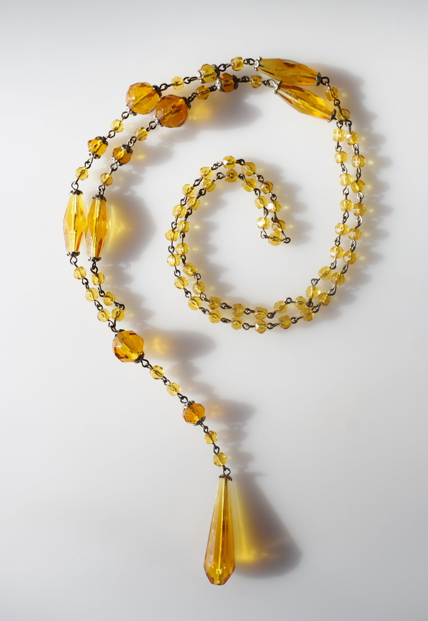 1920s/30s Citrine Czech Glass Lariat