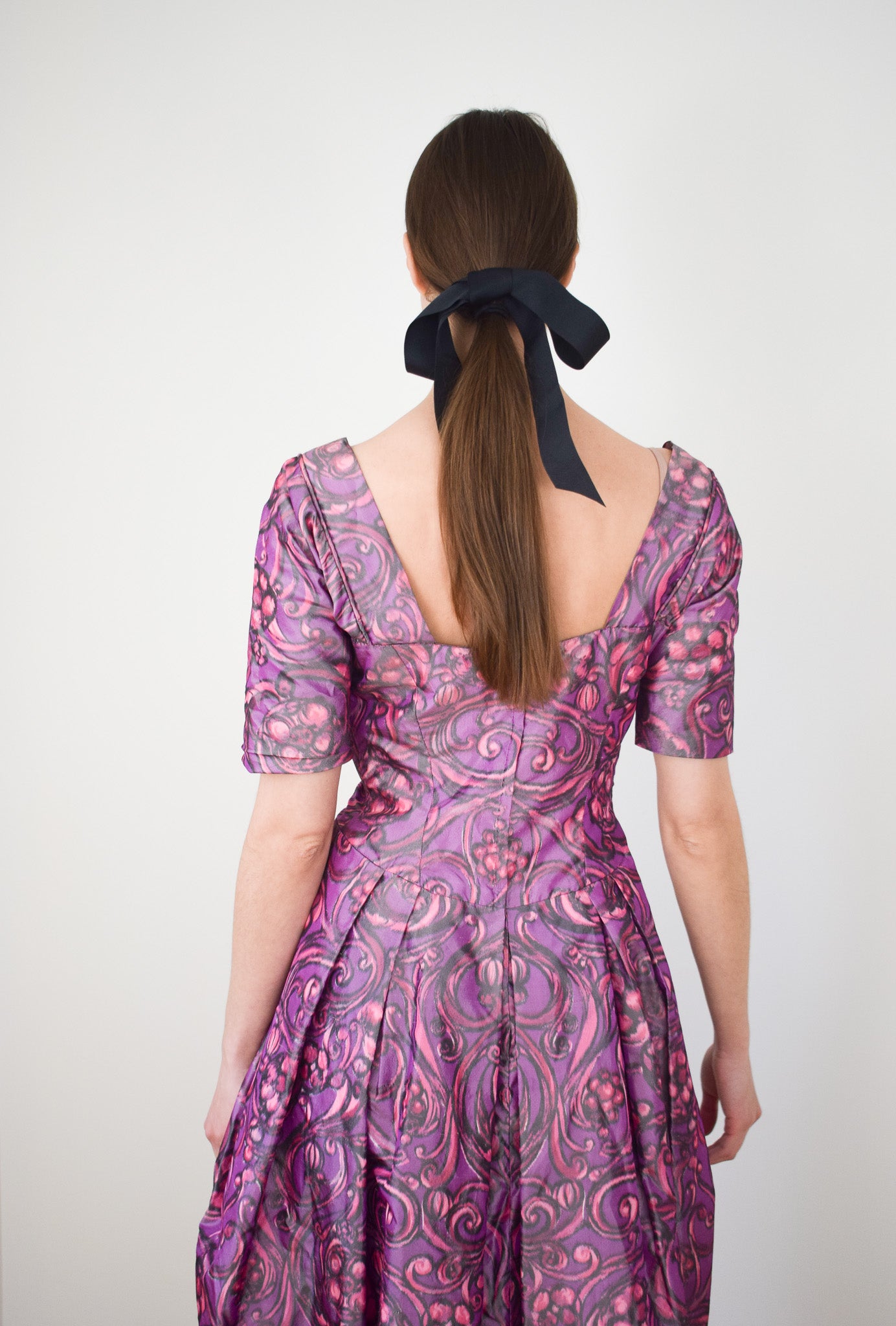 1960s Silk Taffeta Party Dress by Elis Porter | S