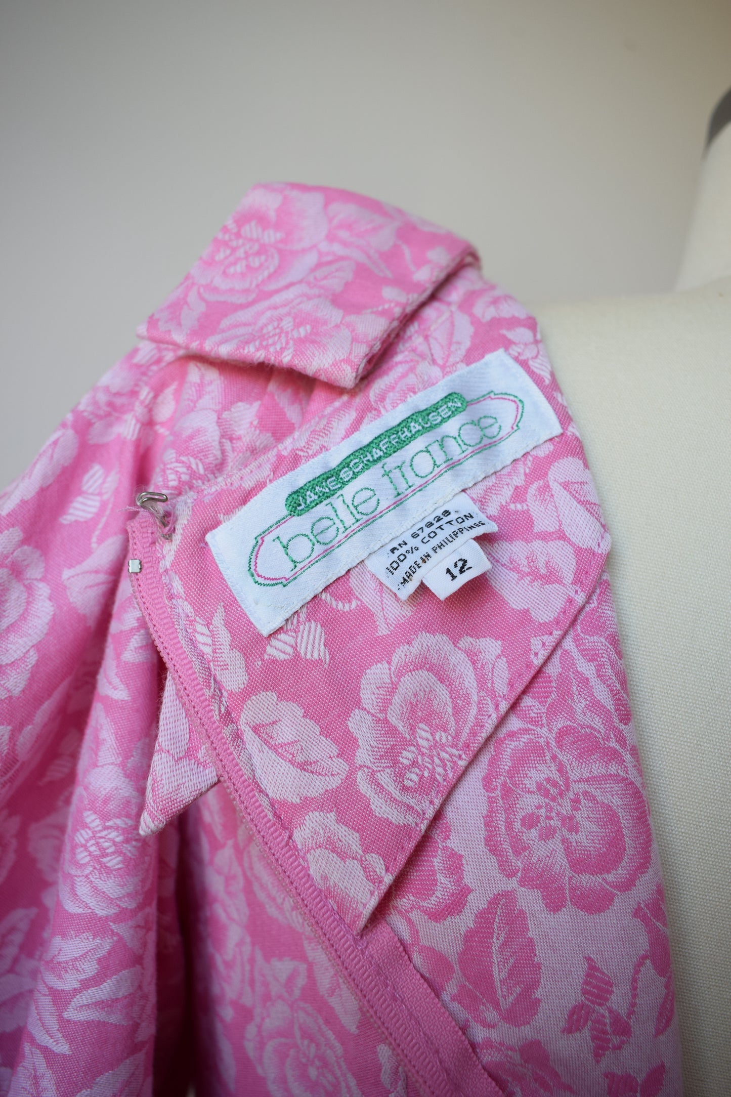 Vintage Pink Puff Sleeve Dress | M