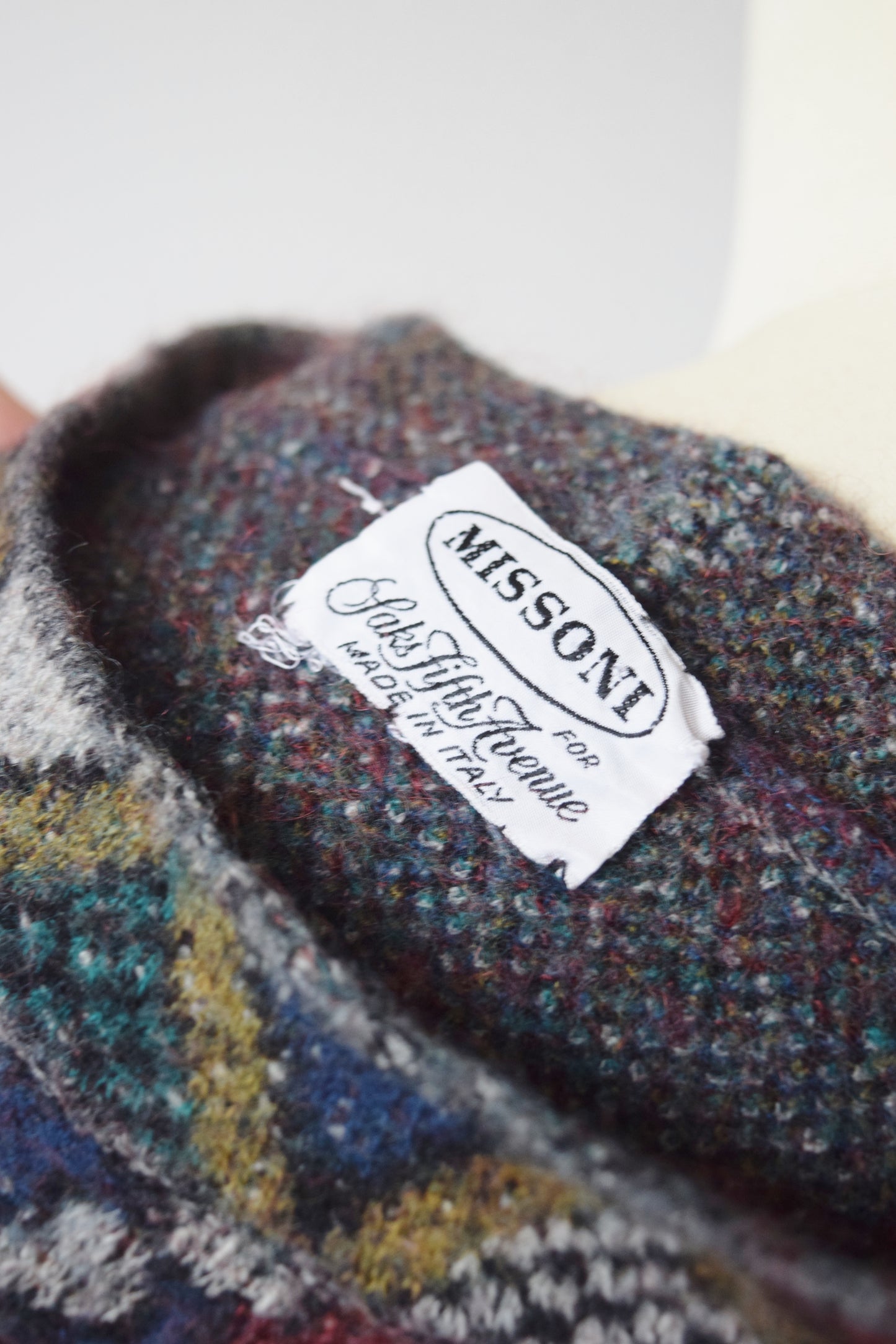 RESERVED 1980s Missoni Sweater with Art Deco Design | S