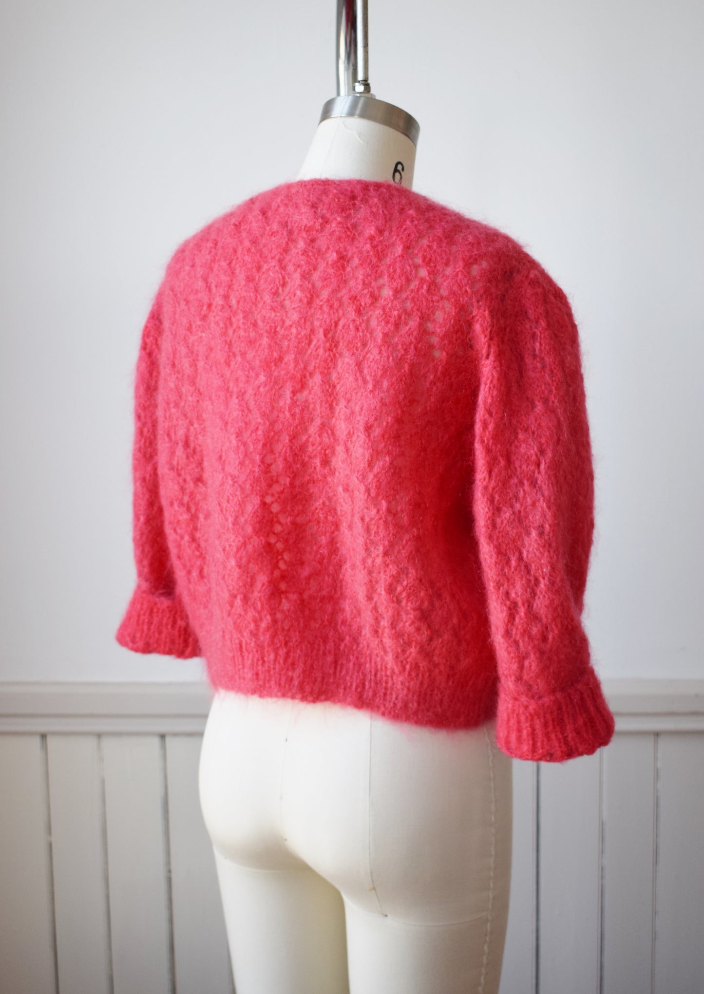 1960s Watermelon Mohair Cardigan | S/M
