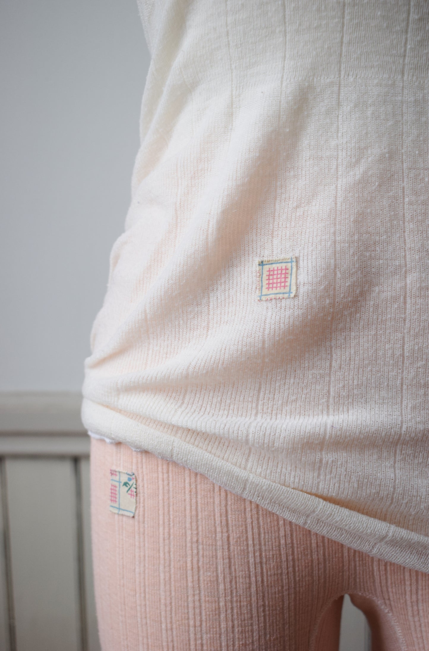 1940s Cream Knit Tank Top | One Patch | M/L