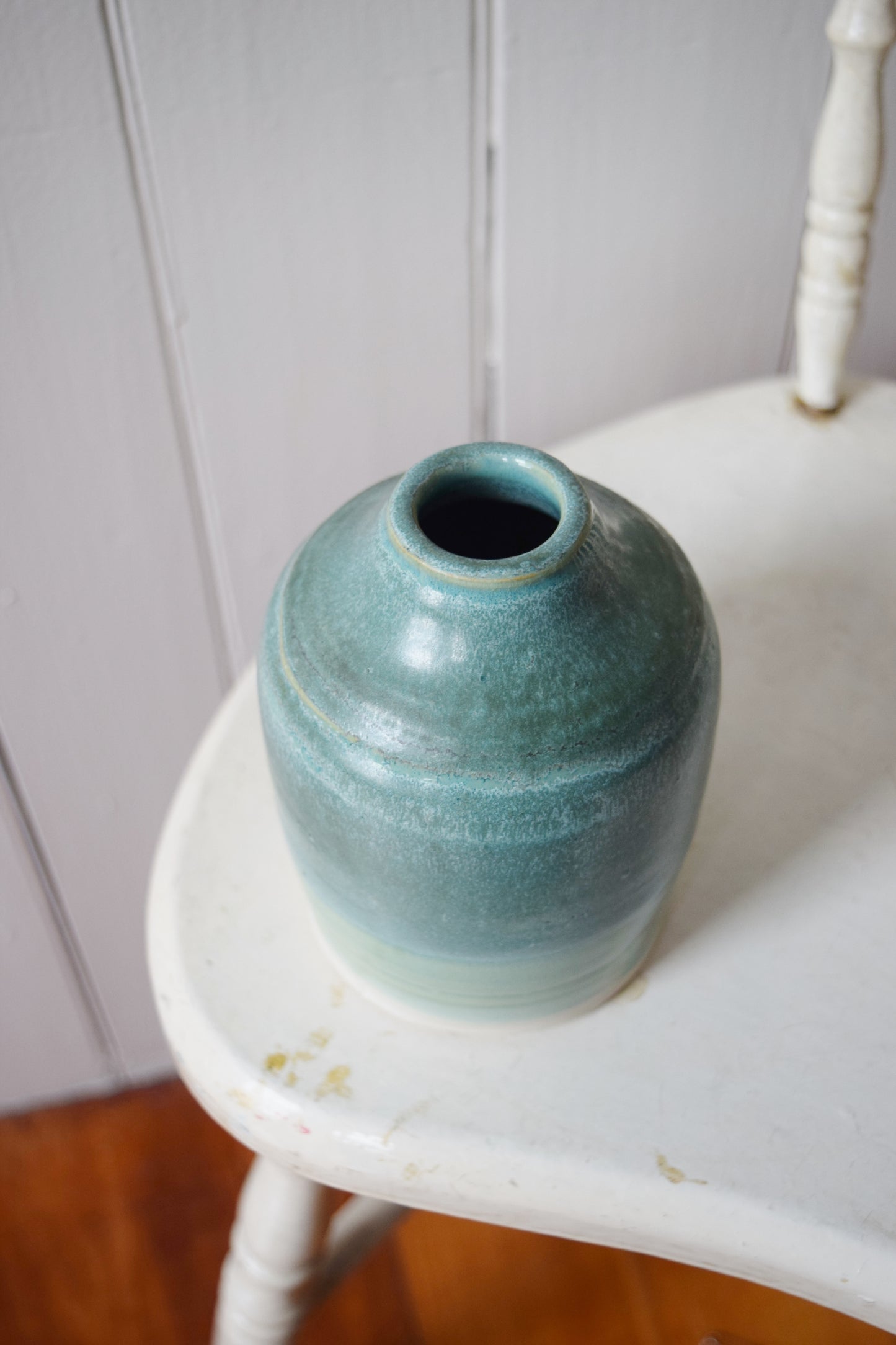 Turquoise Glazed Studio Ceramic Vase